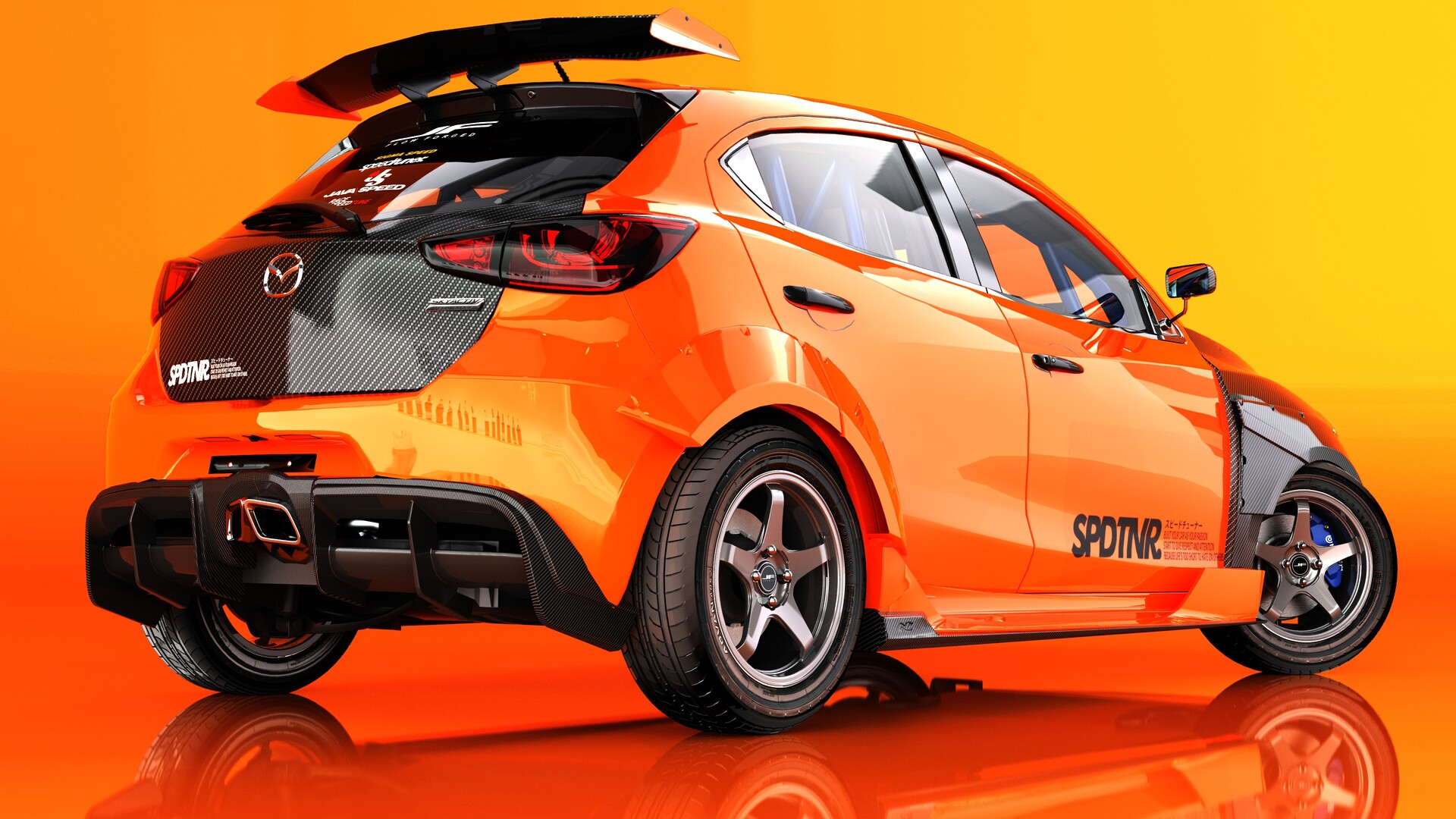Mazda 2 outlet spoiler kit