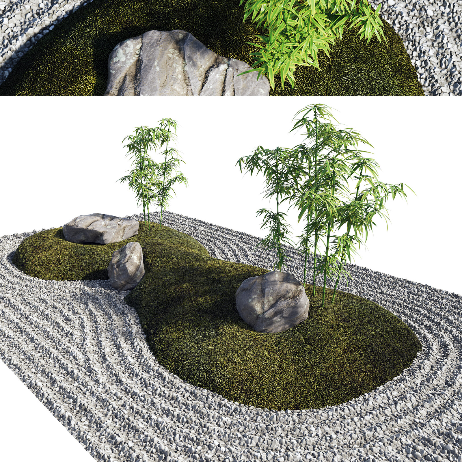 Japanese Rock (Zen) Garden 03 | PBR | Midpoly