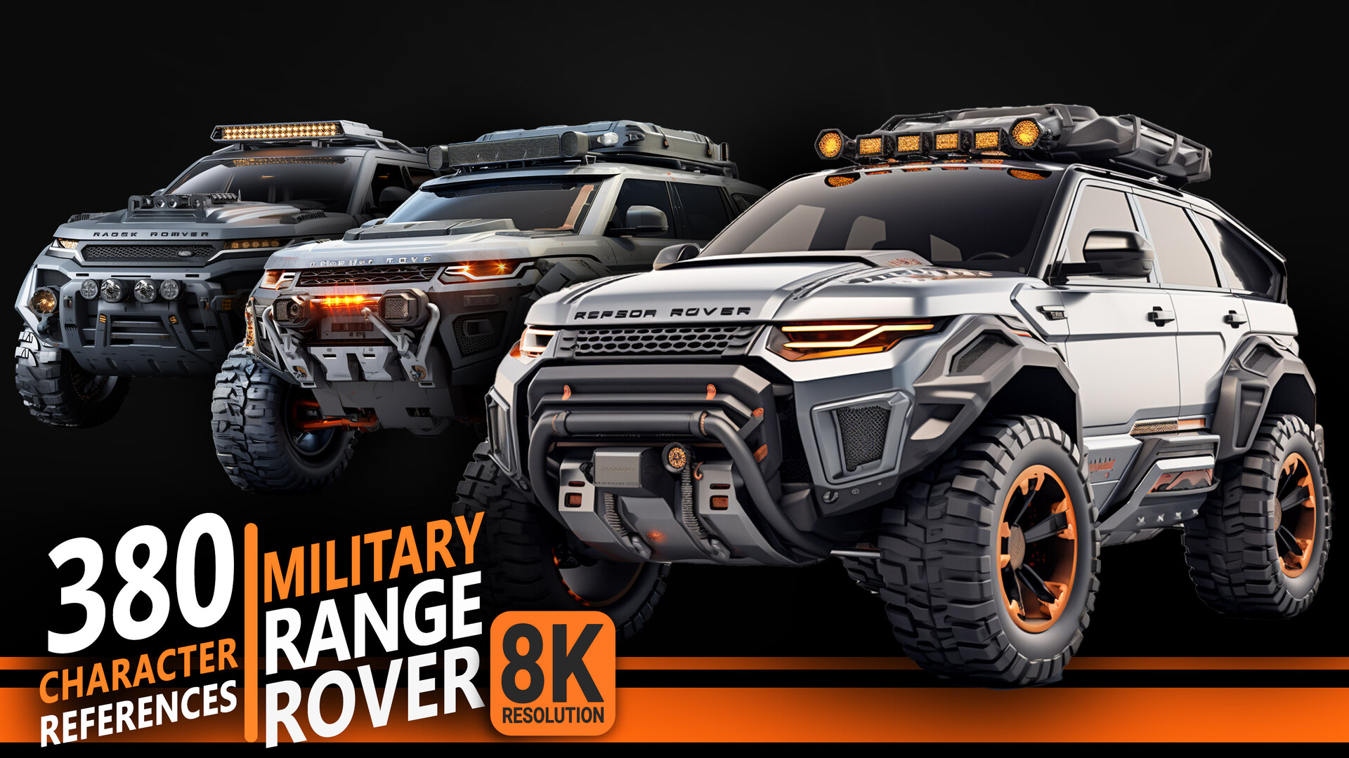 ArtStation - 380 Military Range Rover - Game Asset References | 8K  Resolution