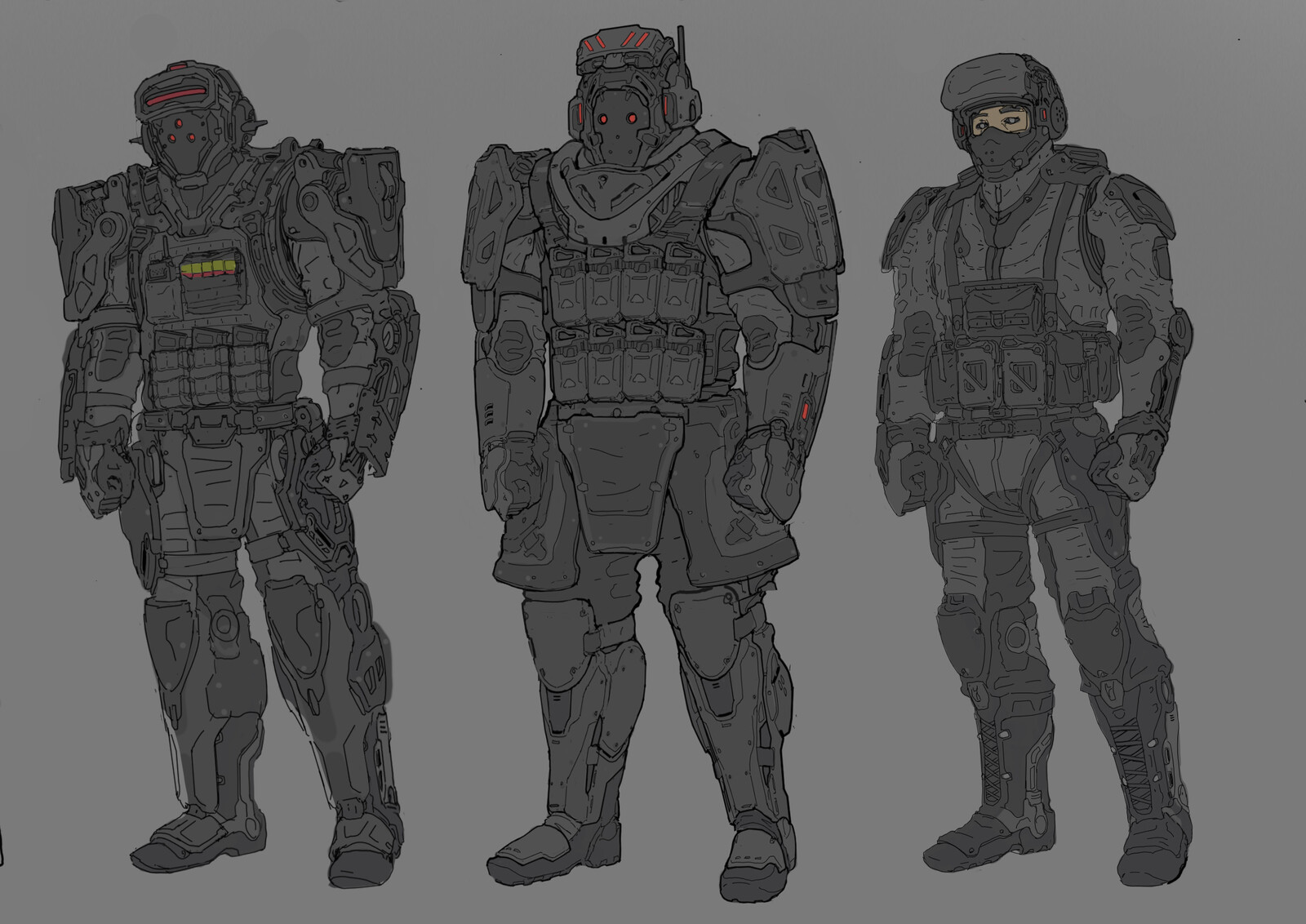 Bryan Flynn - Hyperdyne Enemy Faction Previs sketches 2 - Aliens