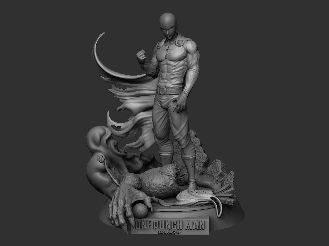 ArtStation - Saitama from One Punch Man - 3D Model (Custom Face from Client)