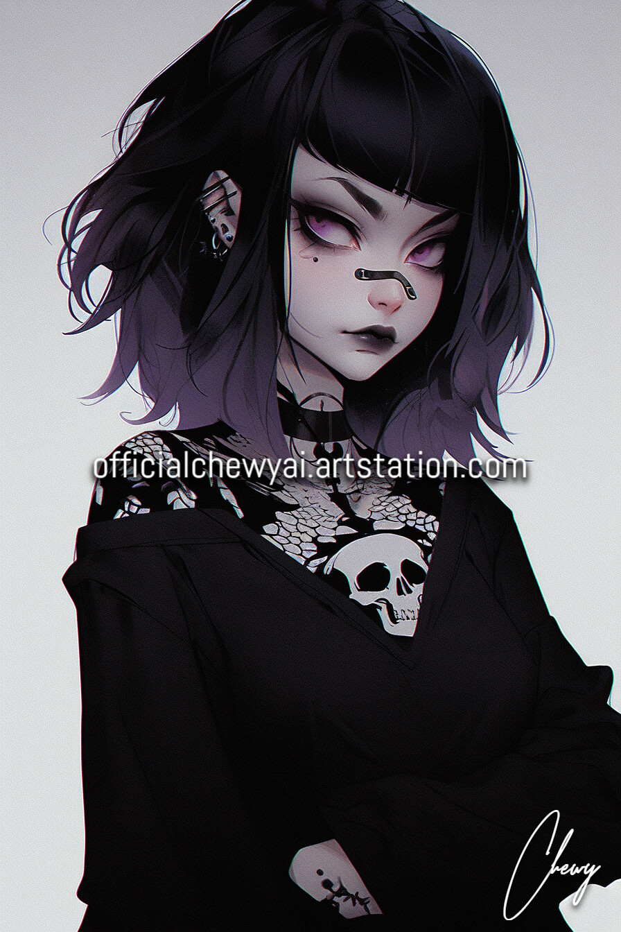 goth anime girl in mini skirt and crop top intricate, | Stable Diffusion |  OpenArt