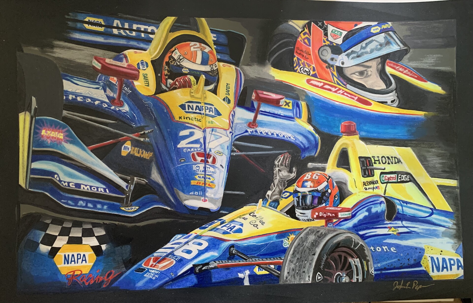 ArtStation Alexander Rossi’s NAPA Indycar drawing
