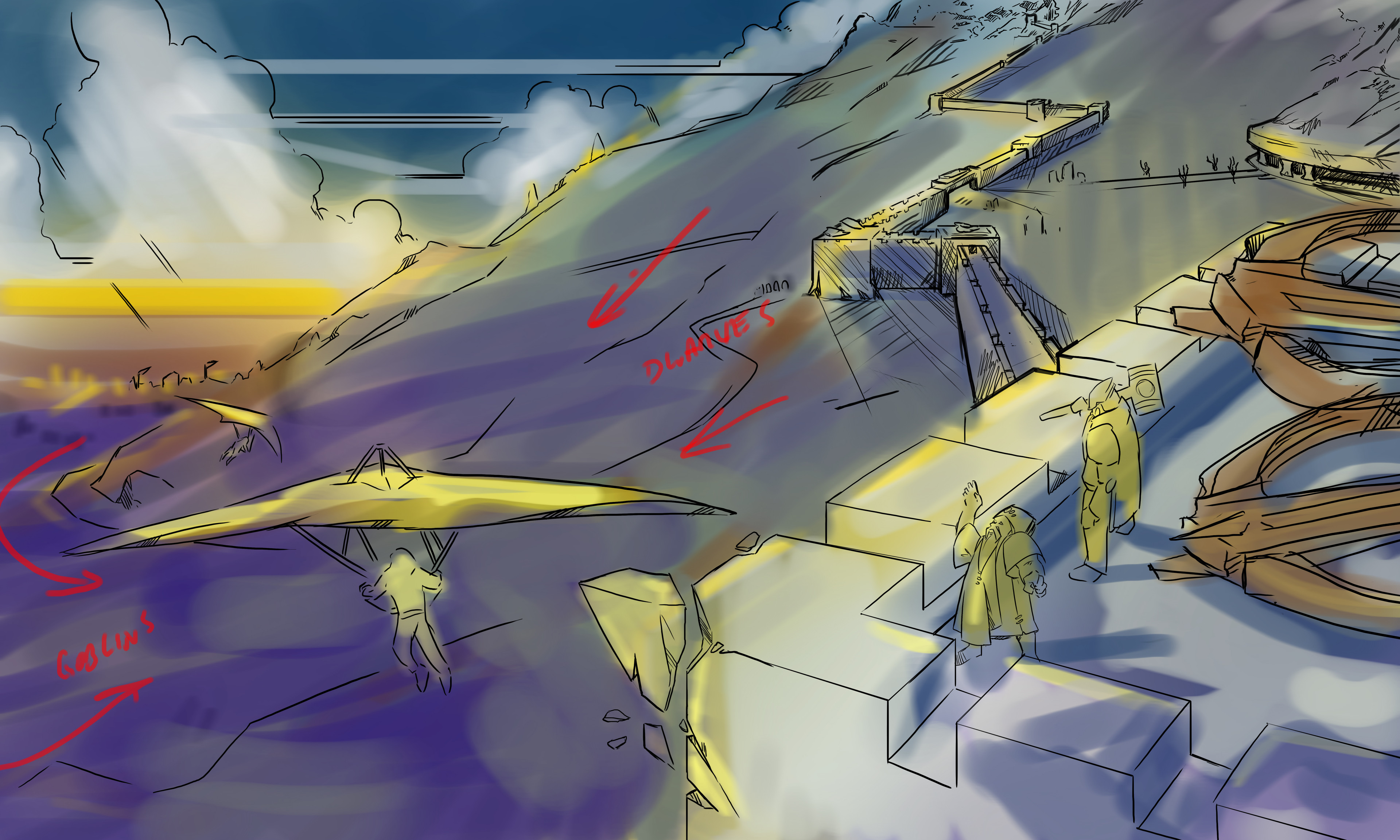 Concept Sketches - Battle Scene Concept Art