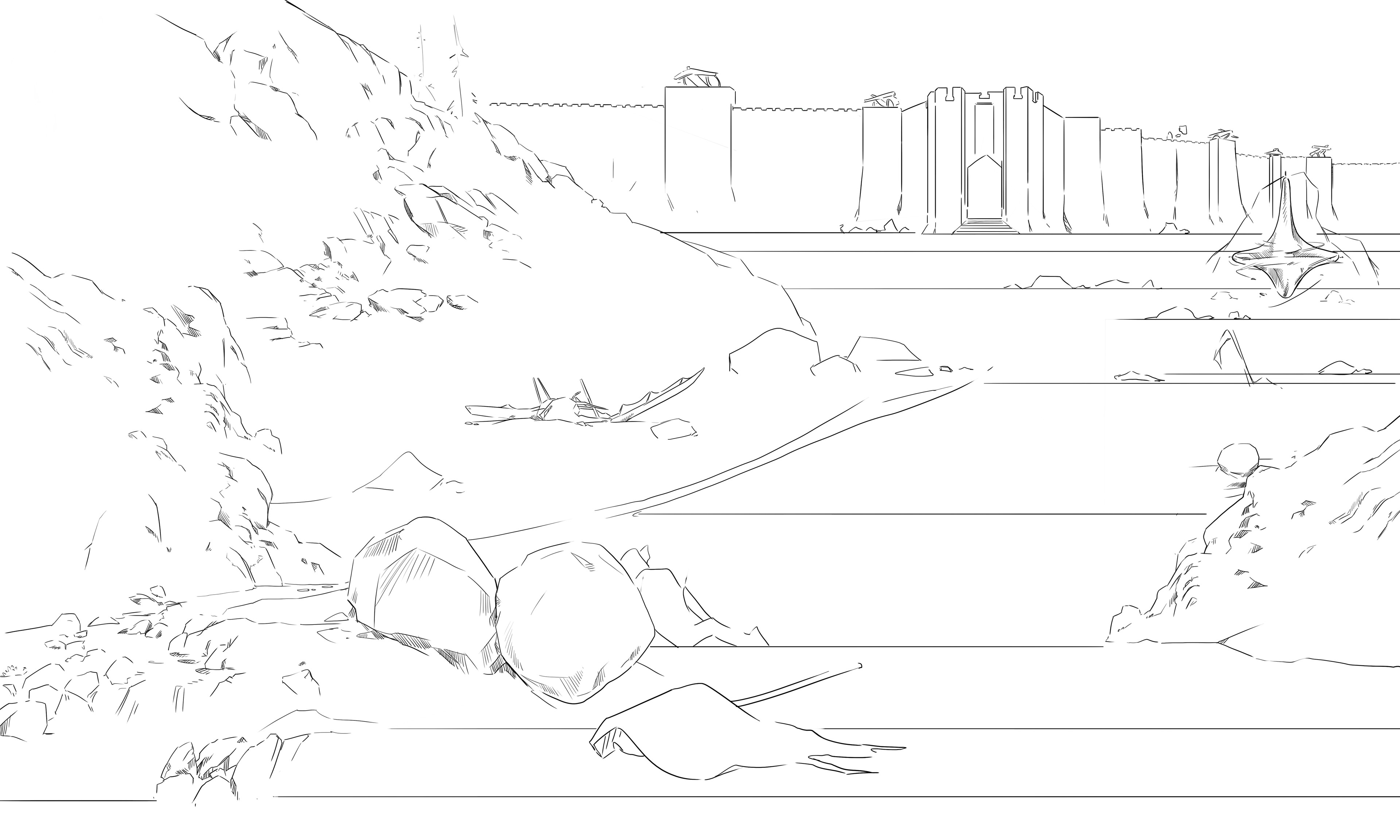 Progress Image - Battle Scene Concept Art