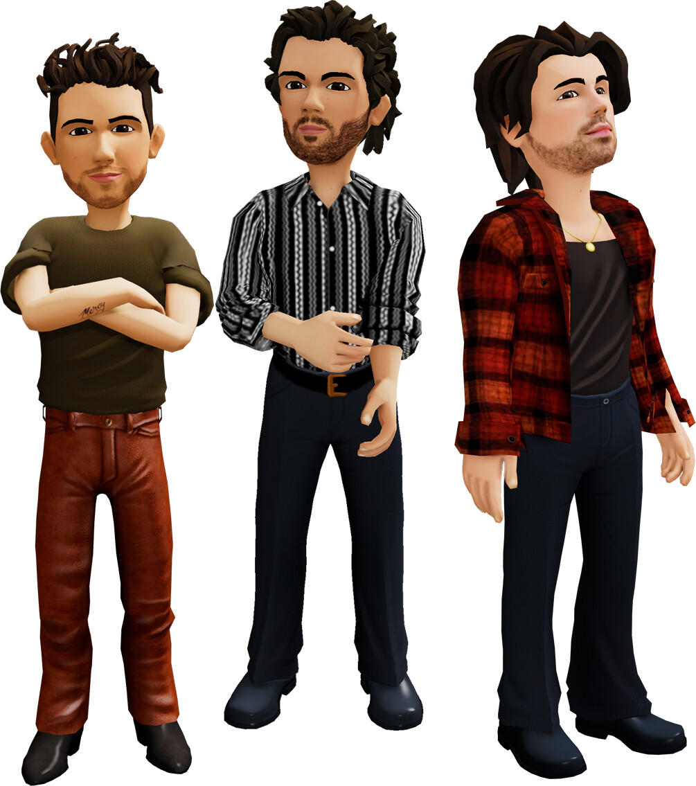 Jonas Brothers posed for their digital world album cover mock up