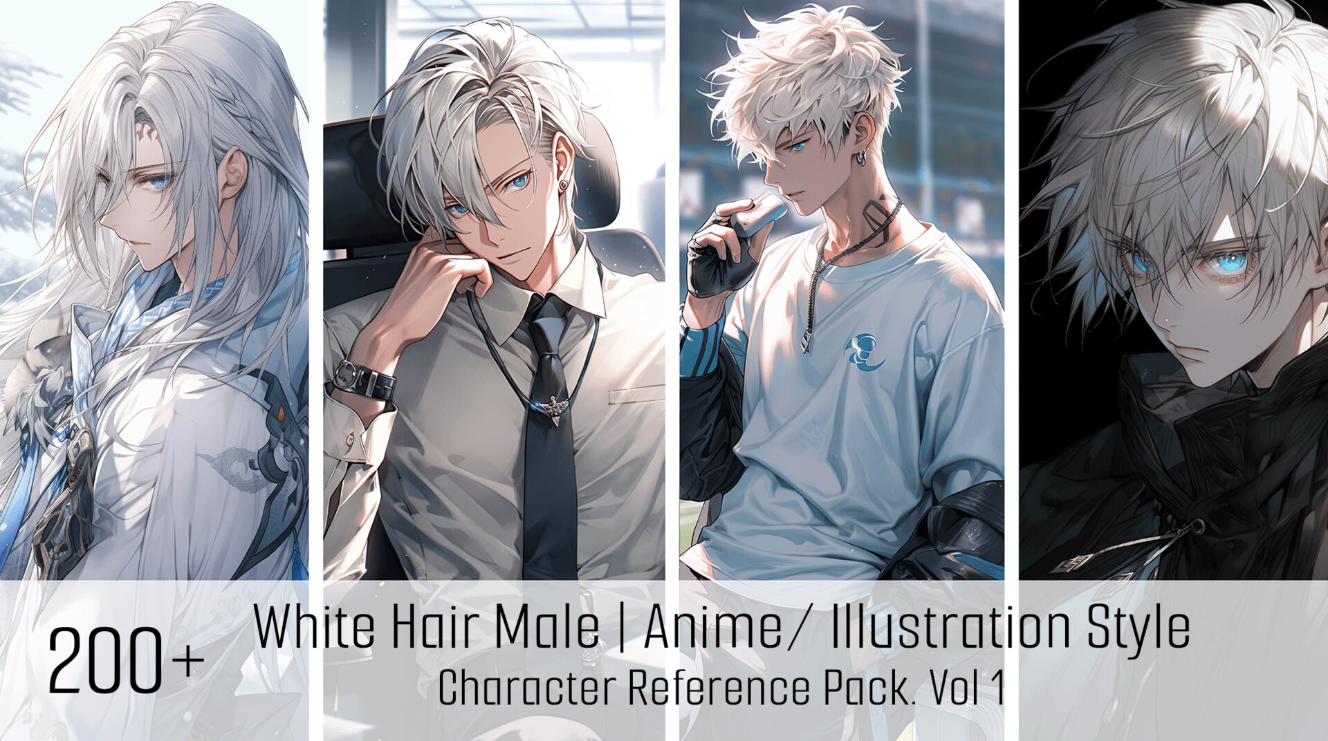 ArtStation - 200+ White Hair Male Anime/ Illustration Style