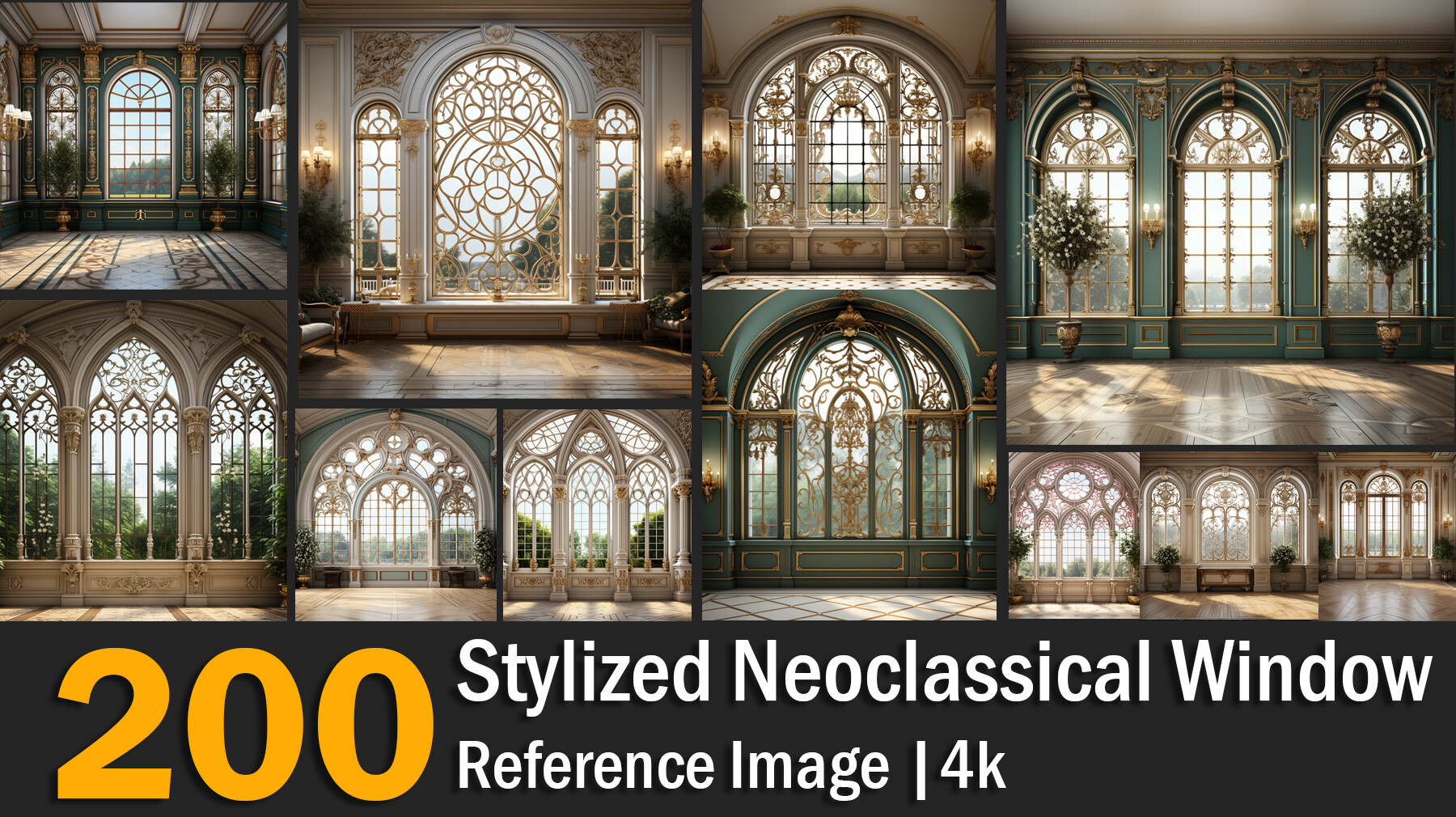 Lumière - Stylized neoclassical Window | Reference Images | 4K