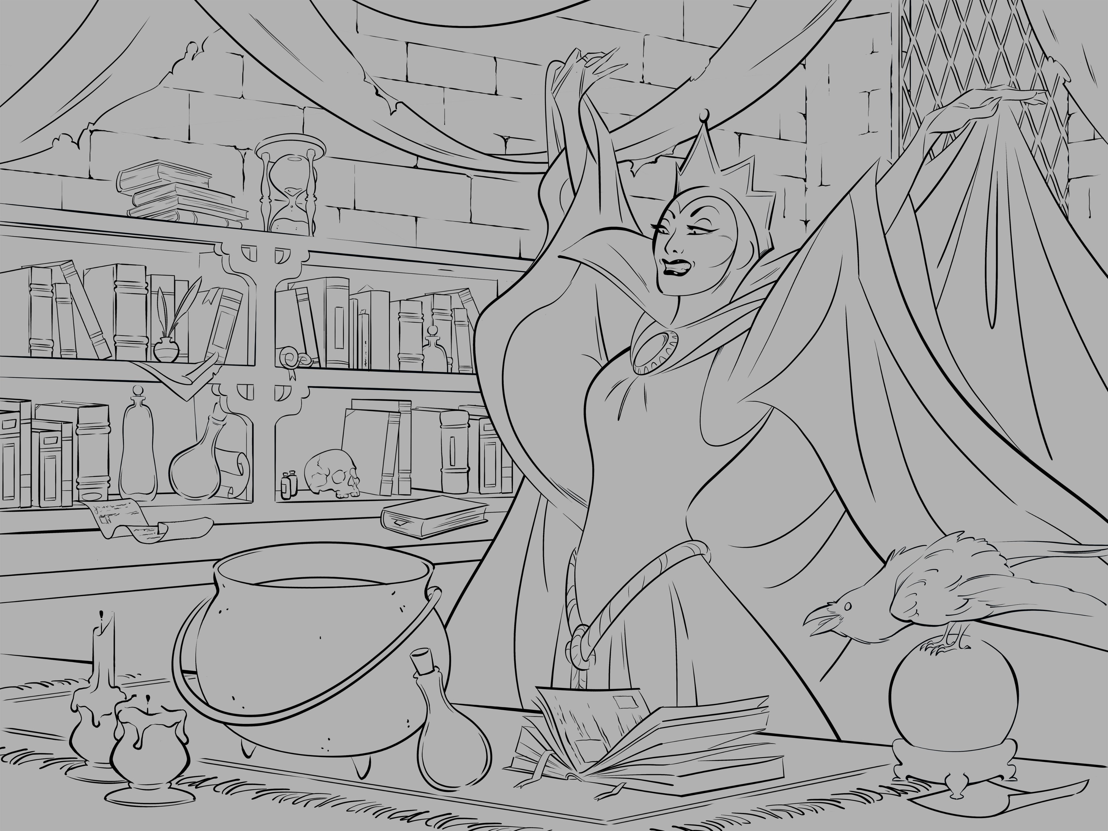 A work-in-progress of the Evil Queen from Snow White!
