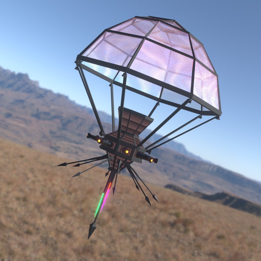 The transparent text on the top parachute had to change quite a bit once I imported this into Unity 