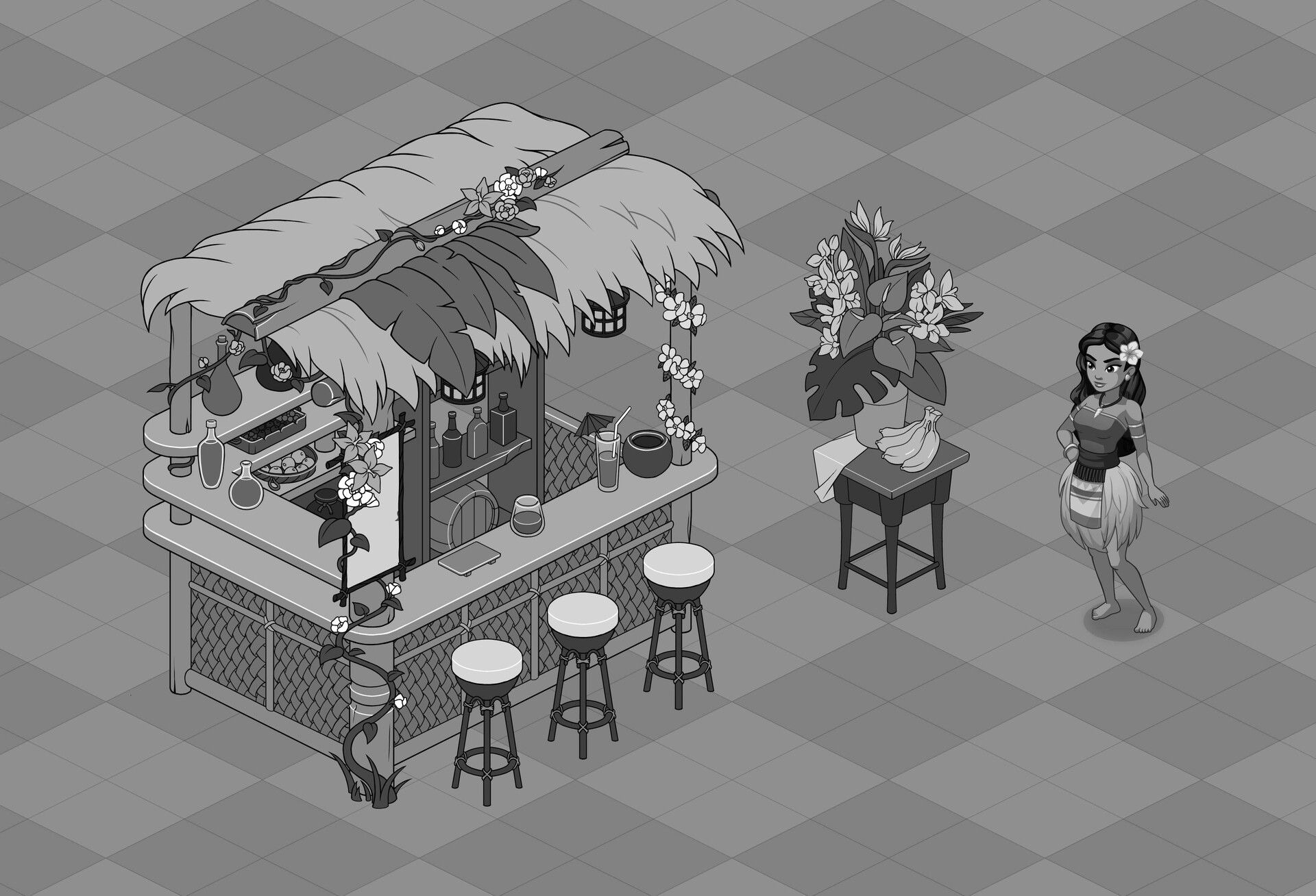 ArtStation tropical bar