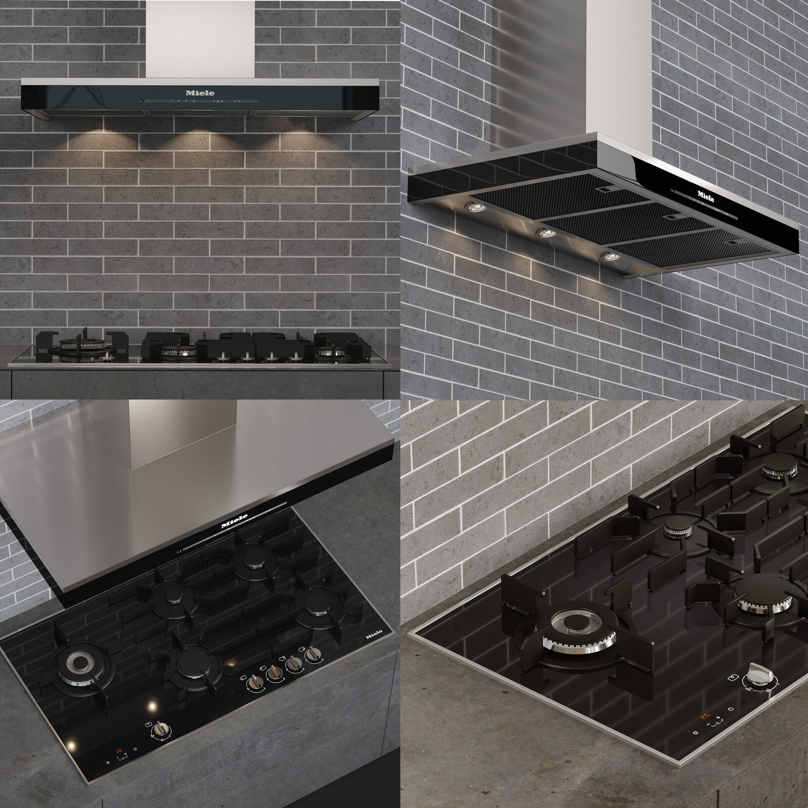 M. N. oskooei Miele Appliances Collection _Gas Cooktop and Hood ,KM