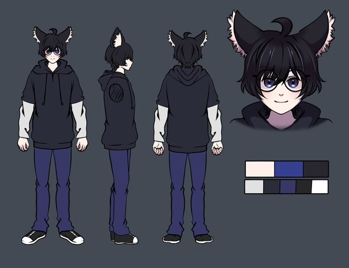ArtStation Reference Sheet of VRC avatar.