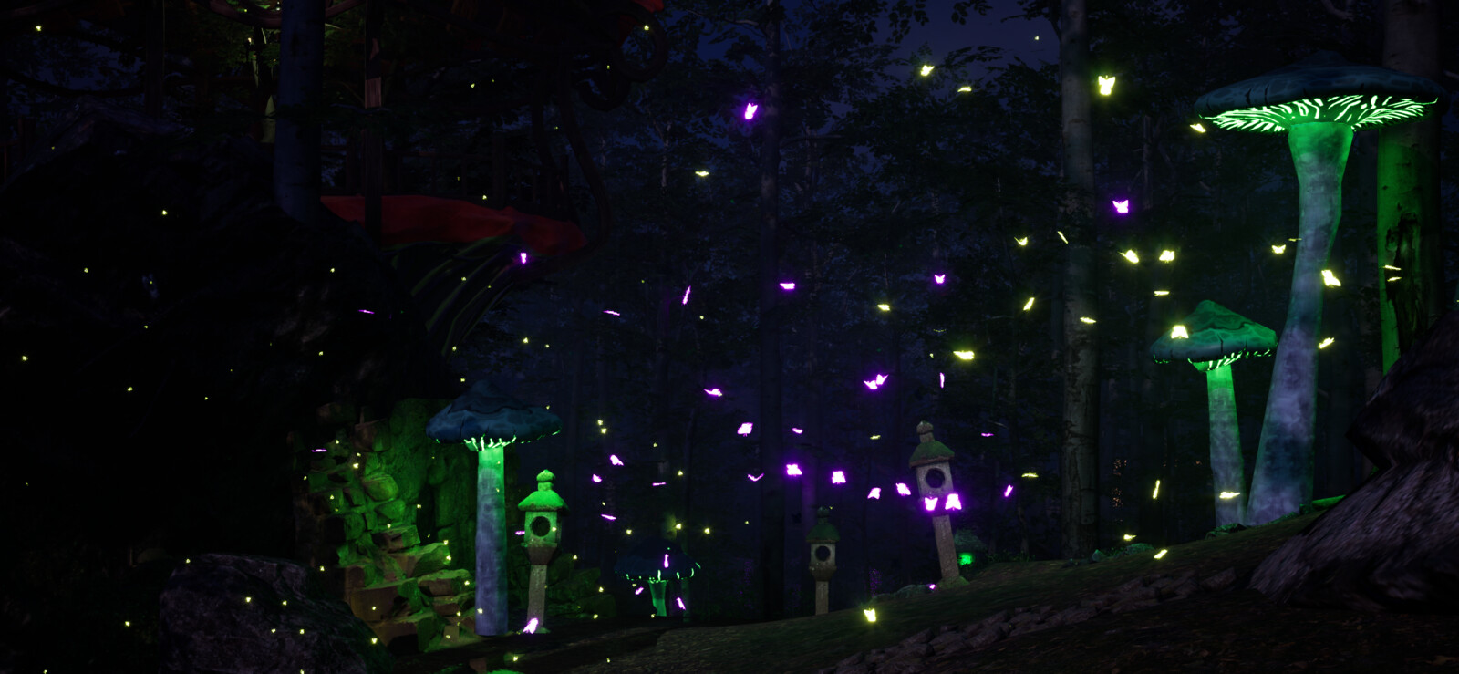 Some test in the night with Particles
