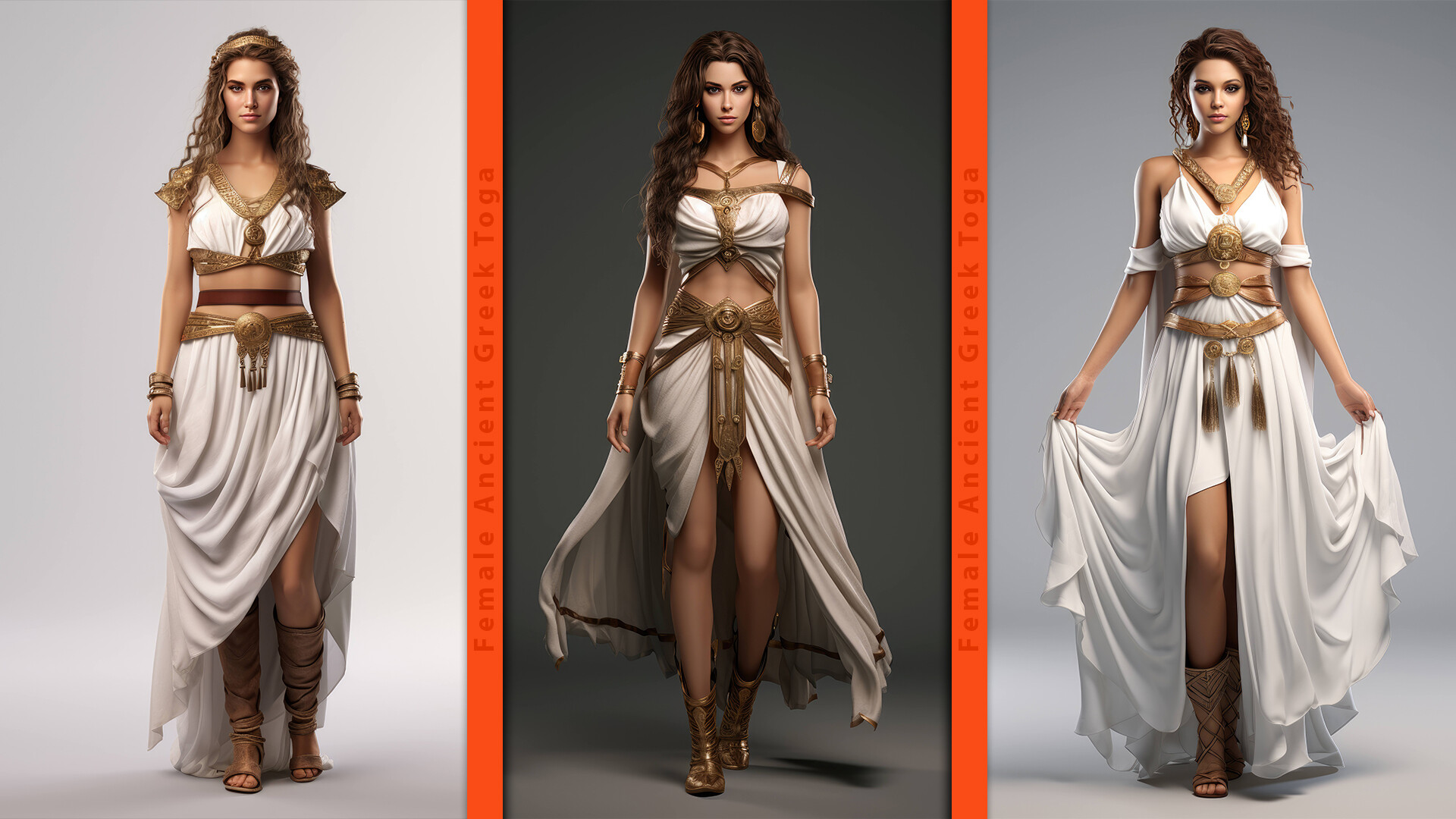 ArtStation 200 Female Ancient Greek Toga Clothes. Character