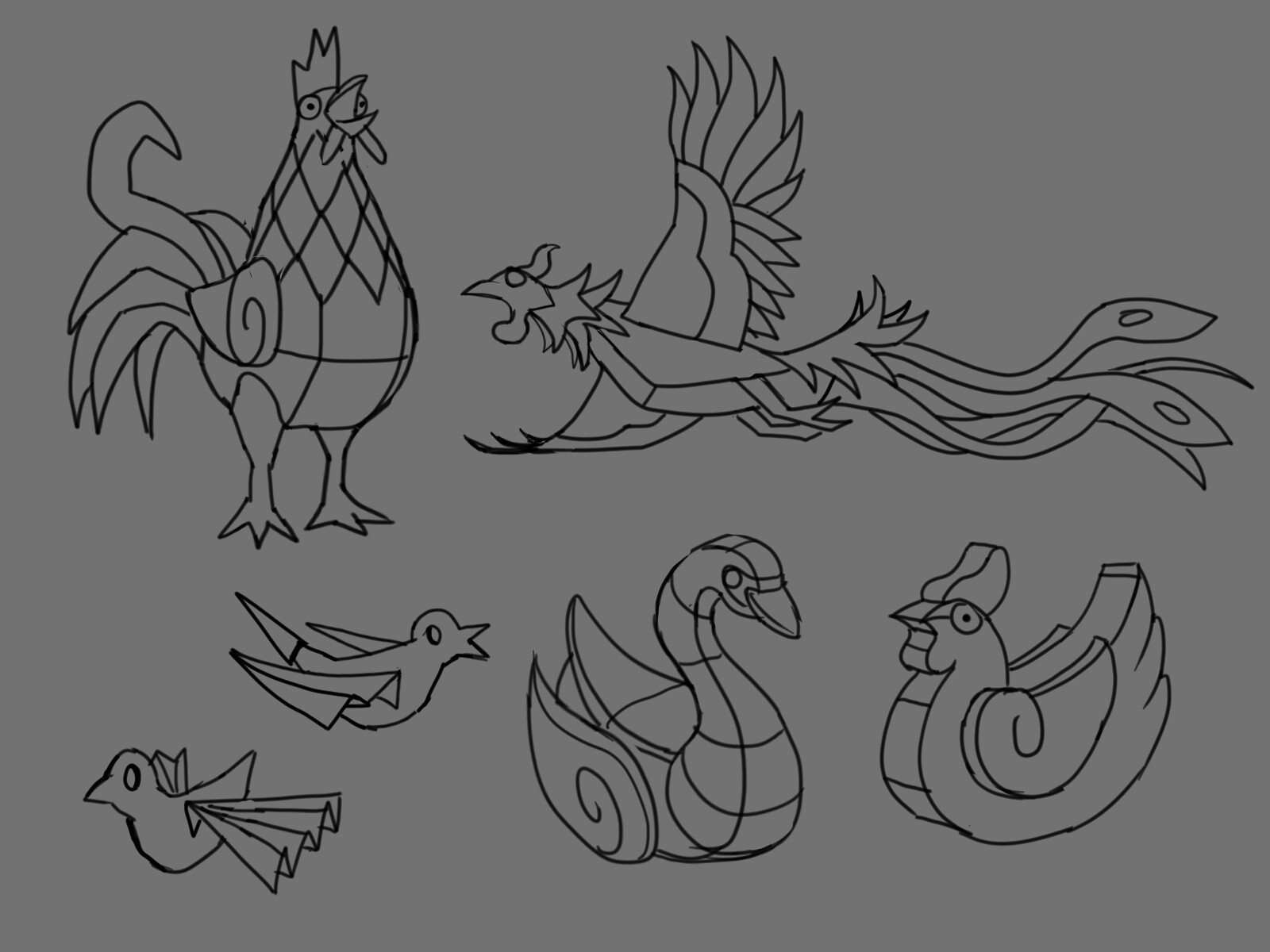 Bird Lantern Development Sketches