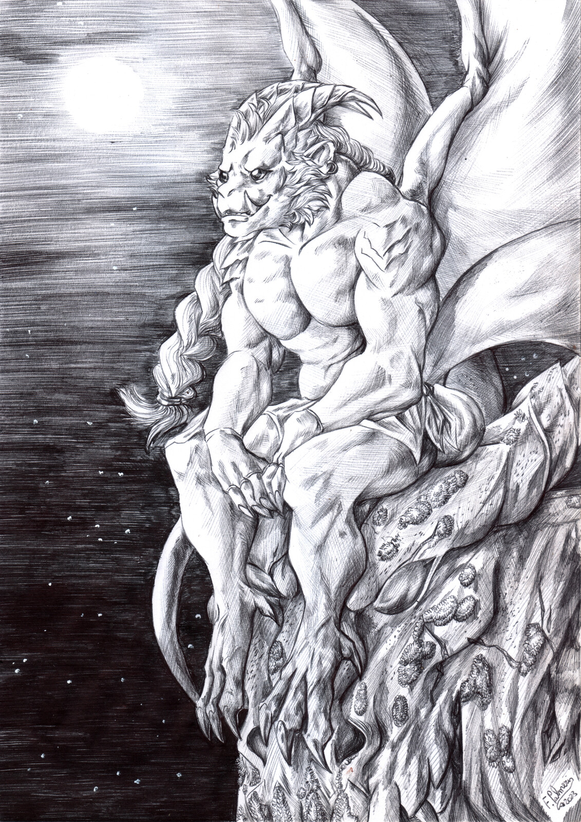 WIP 2 - Black ballpoint pen shading and texture