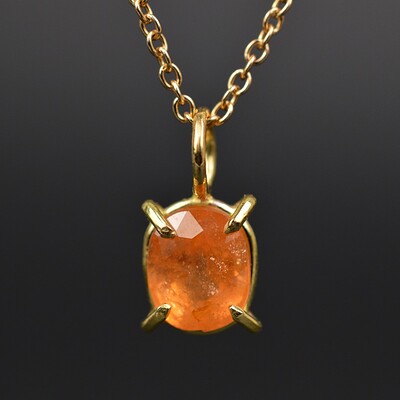 18K Gold Fanta Garnet Necklace