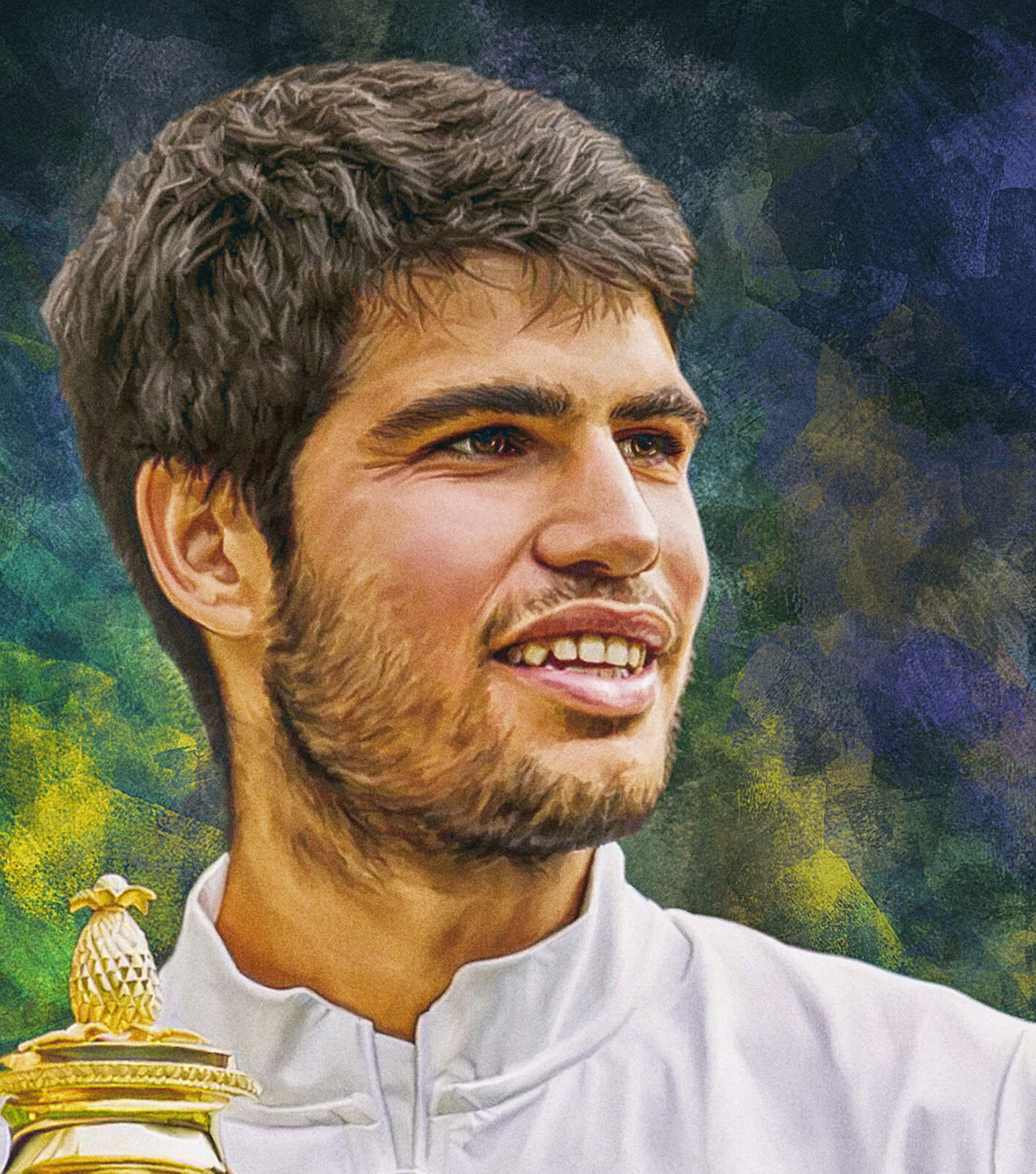 Sam Brannan Carlos Alcaraz Wimbledon 2023 champion. Digital artwork