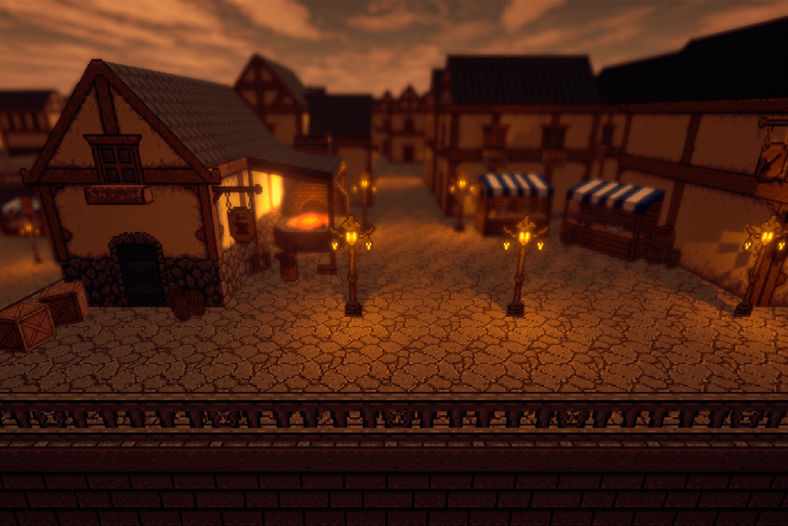 Pixel 3D Town Asset Package - Unity