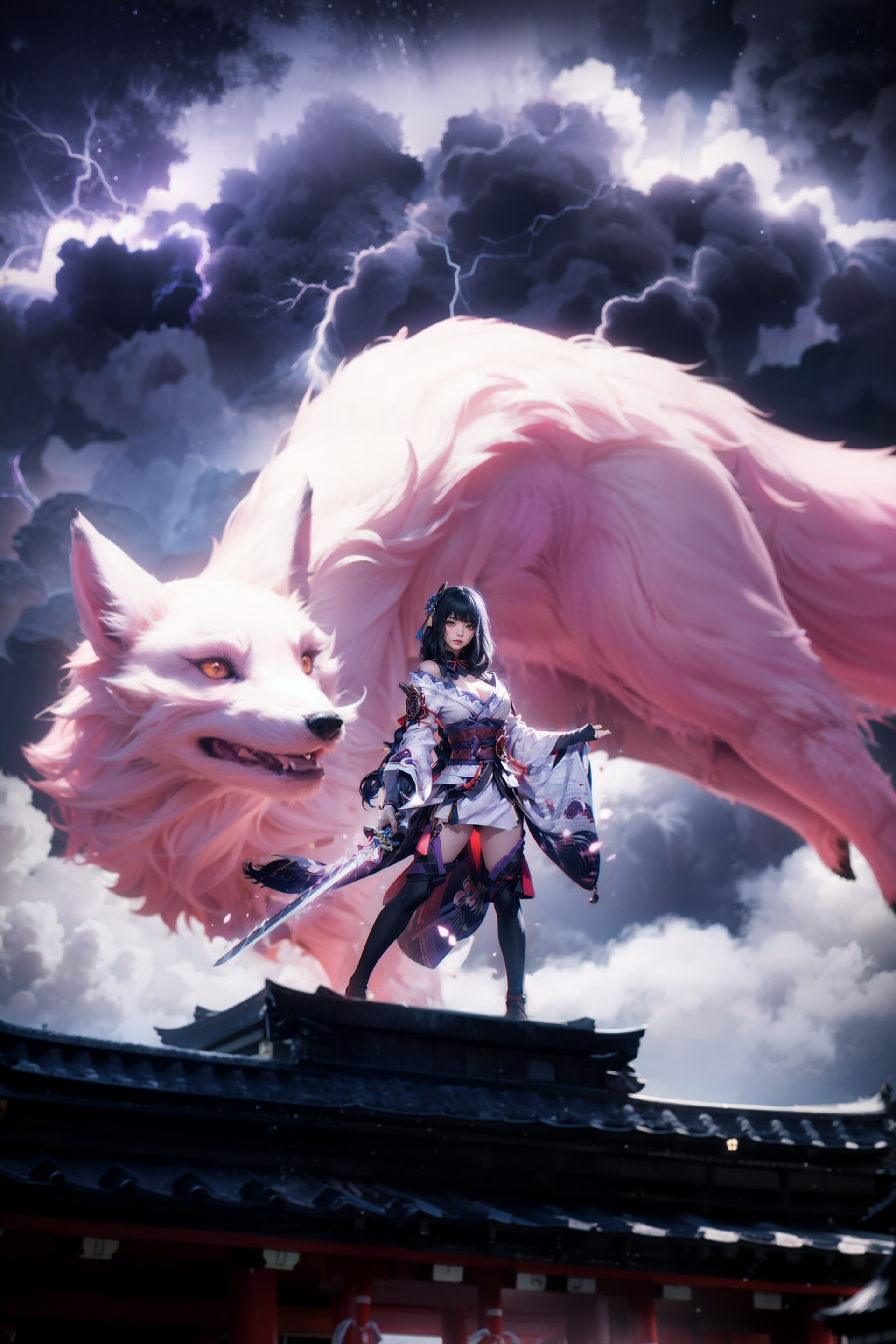 ArtStation Raiden Shogun and Yae miko (Fox form) AI