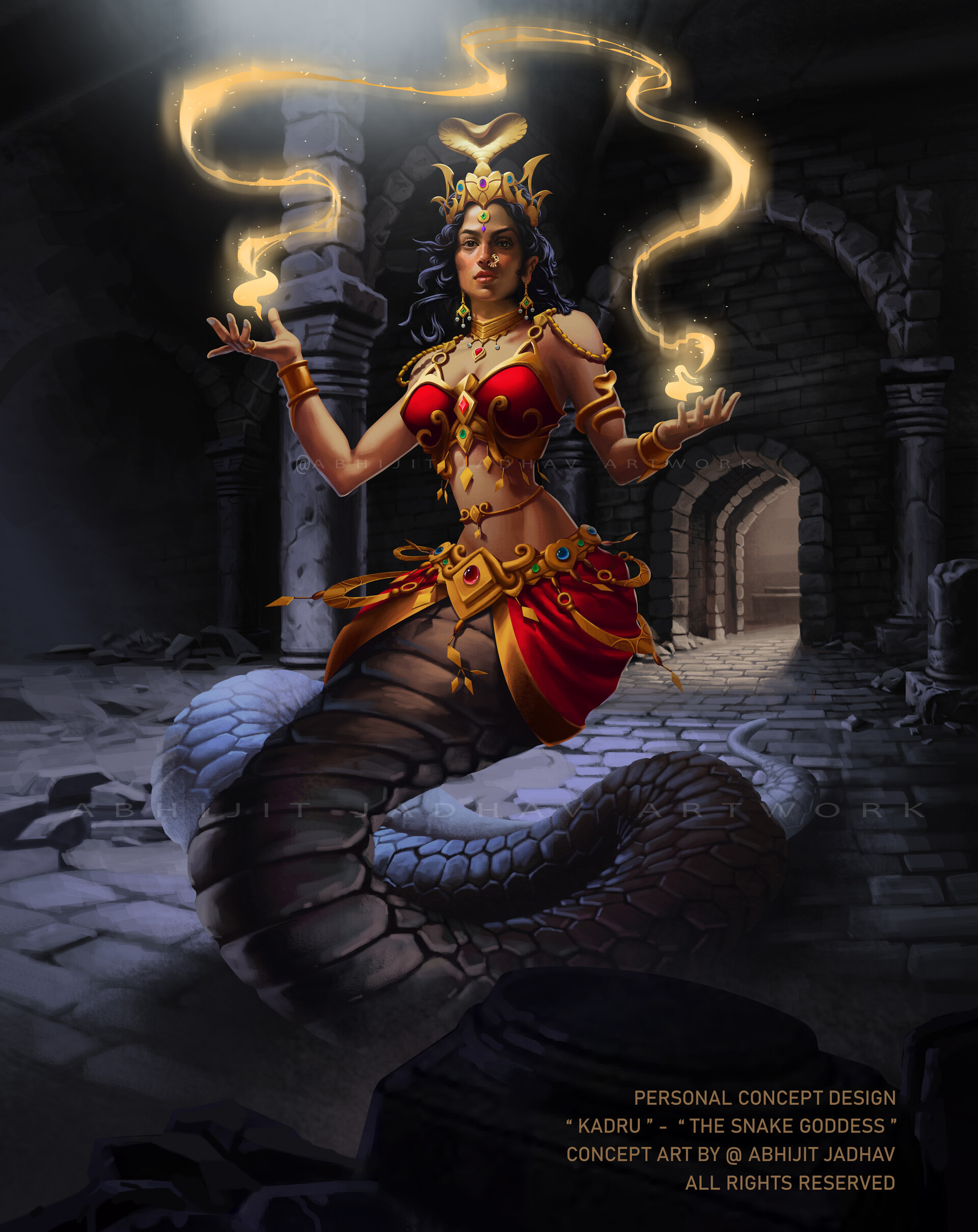 ArtStation - "KADRU - THE SNAKE GODDESS"