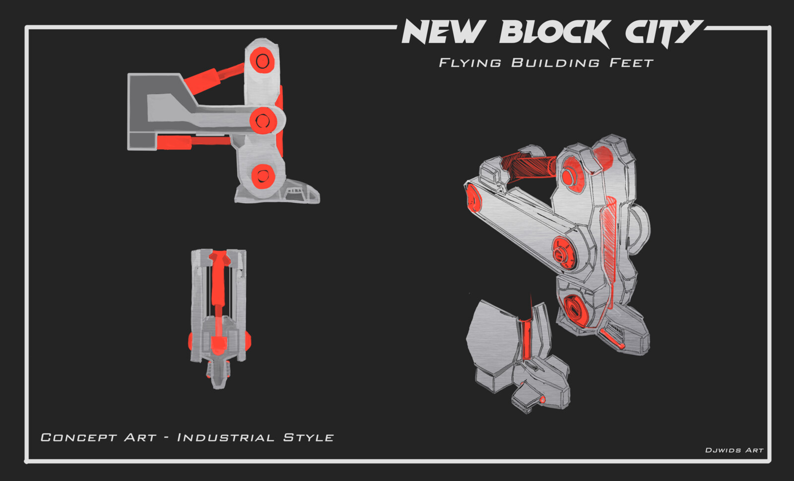 Flying building Feet Concept Art