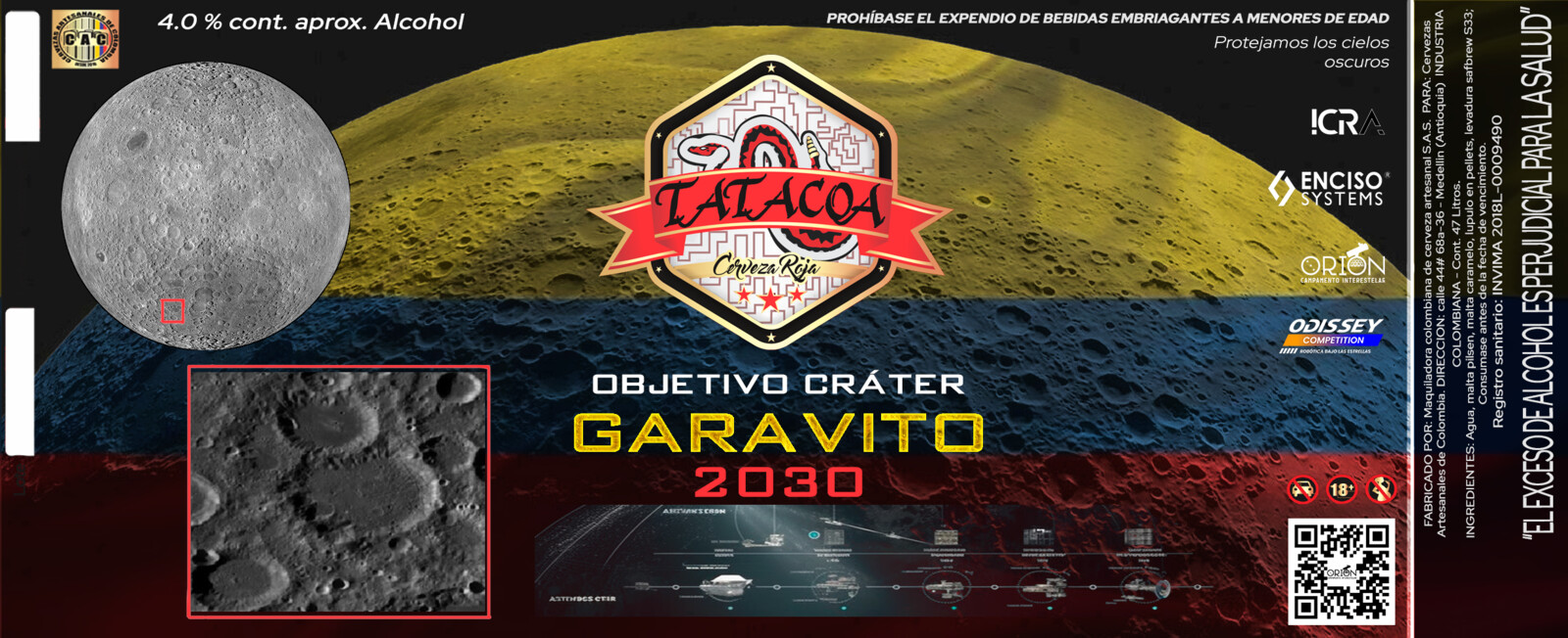 Orion Interestelar Special Edition, Moon Garavito Crater Beer - Can Design