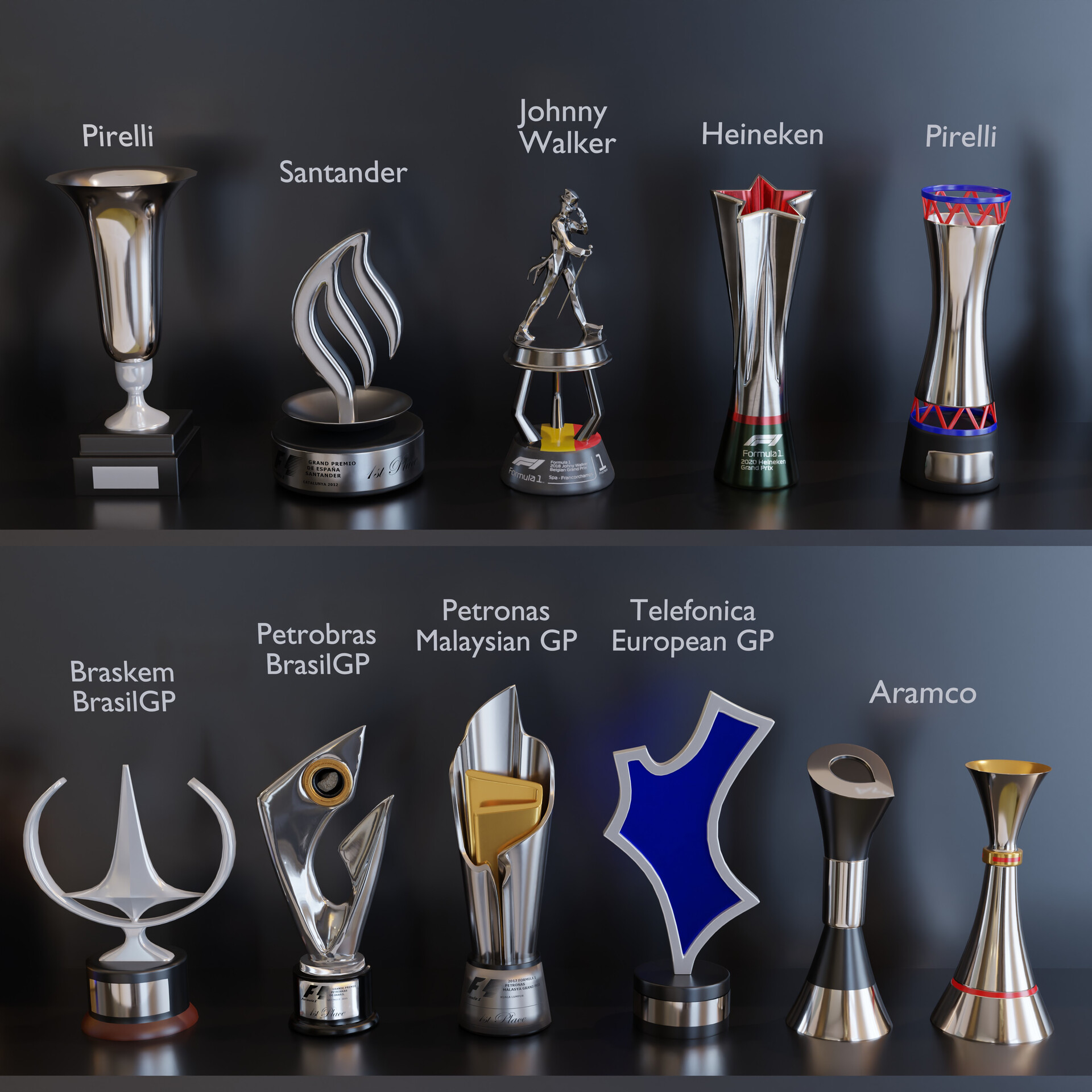 Formula 1 - Trophies - A 3D model collection by Machine Meza (@maurib98) -  Sketchfab