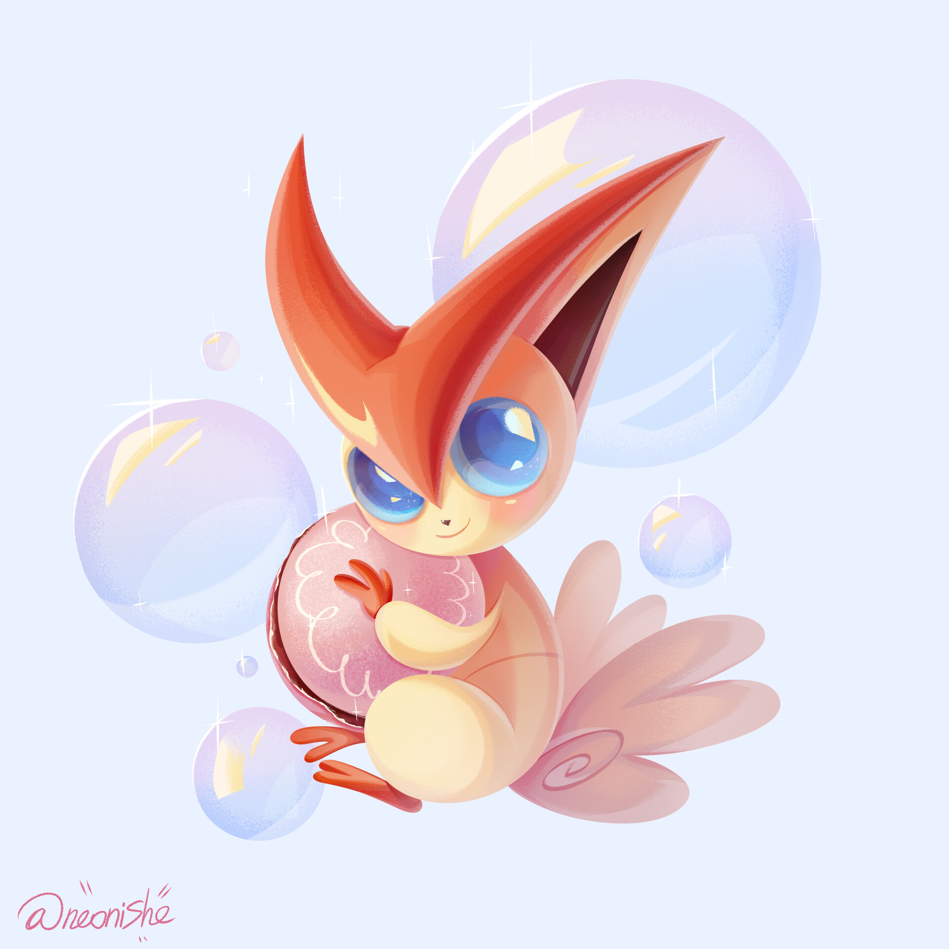 ArtStation - Pokemon art: Victini, image size:1920x1920