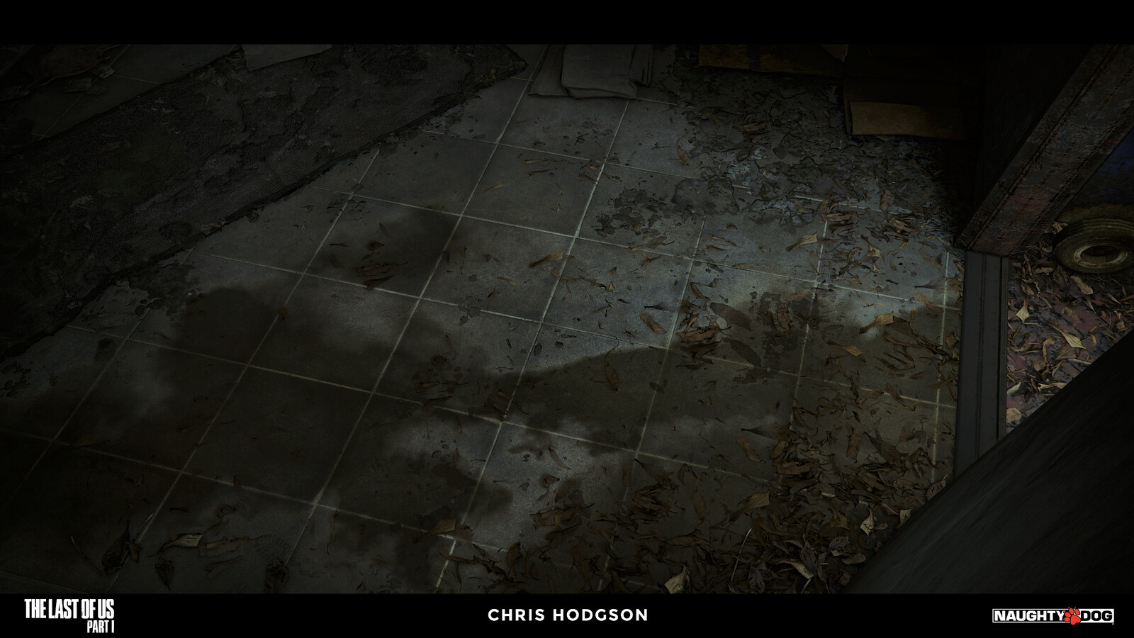 I created this ceramic tile floor material for the Naughty Dog material library. I am only responsible for creating the source material, not the blending, shader creation, or propping in the screenshot.