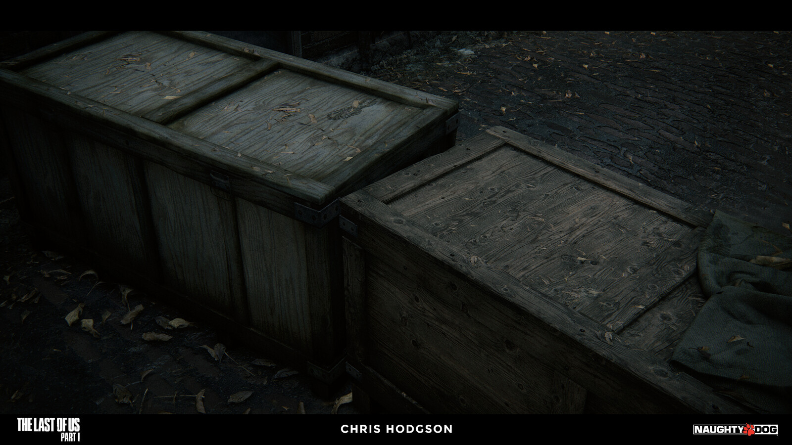 I created these two tiling wood materials for the Naughty Dog material library. I am only responsible for creating the source material, not the blending, shader creation, or propping in the screenshot.