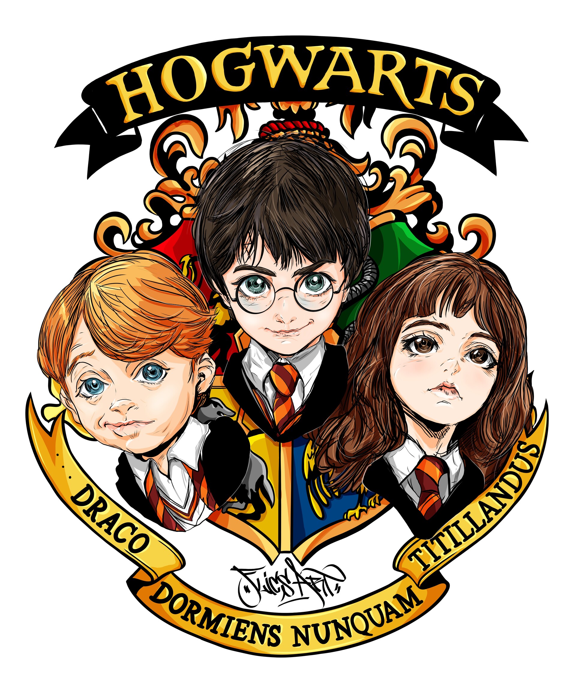 ArtStation - Harry Potter, Ron Weasley & Hermione Granger | HOGWARTS ...