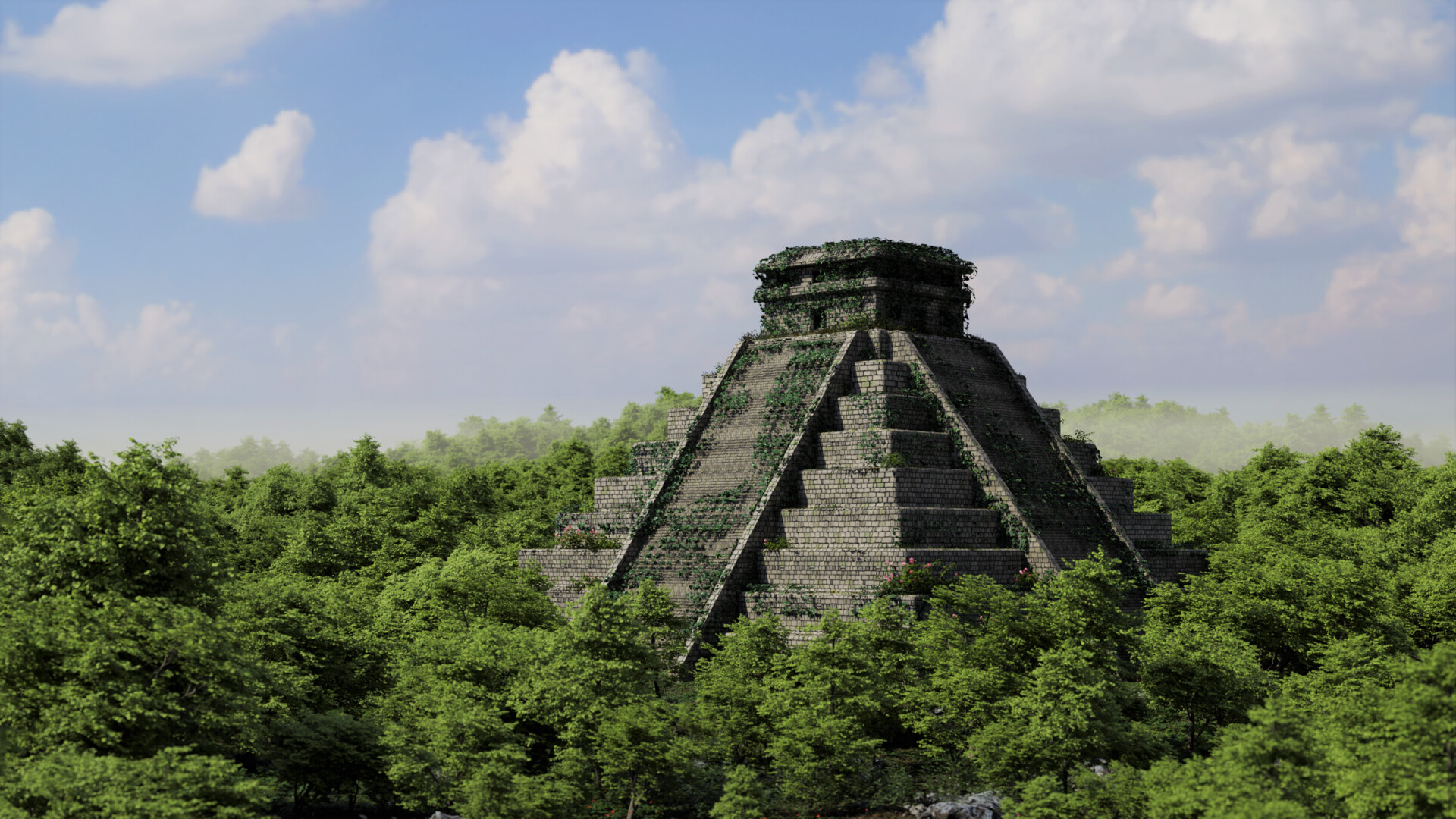 ArtStation - Mesoamerican Pyramid Scene