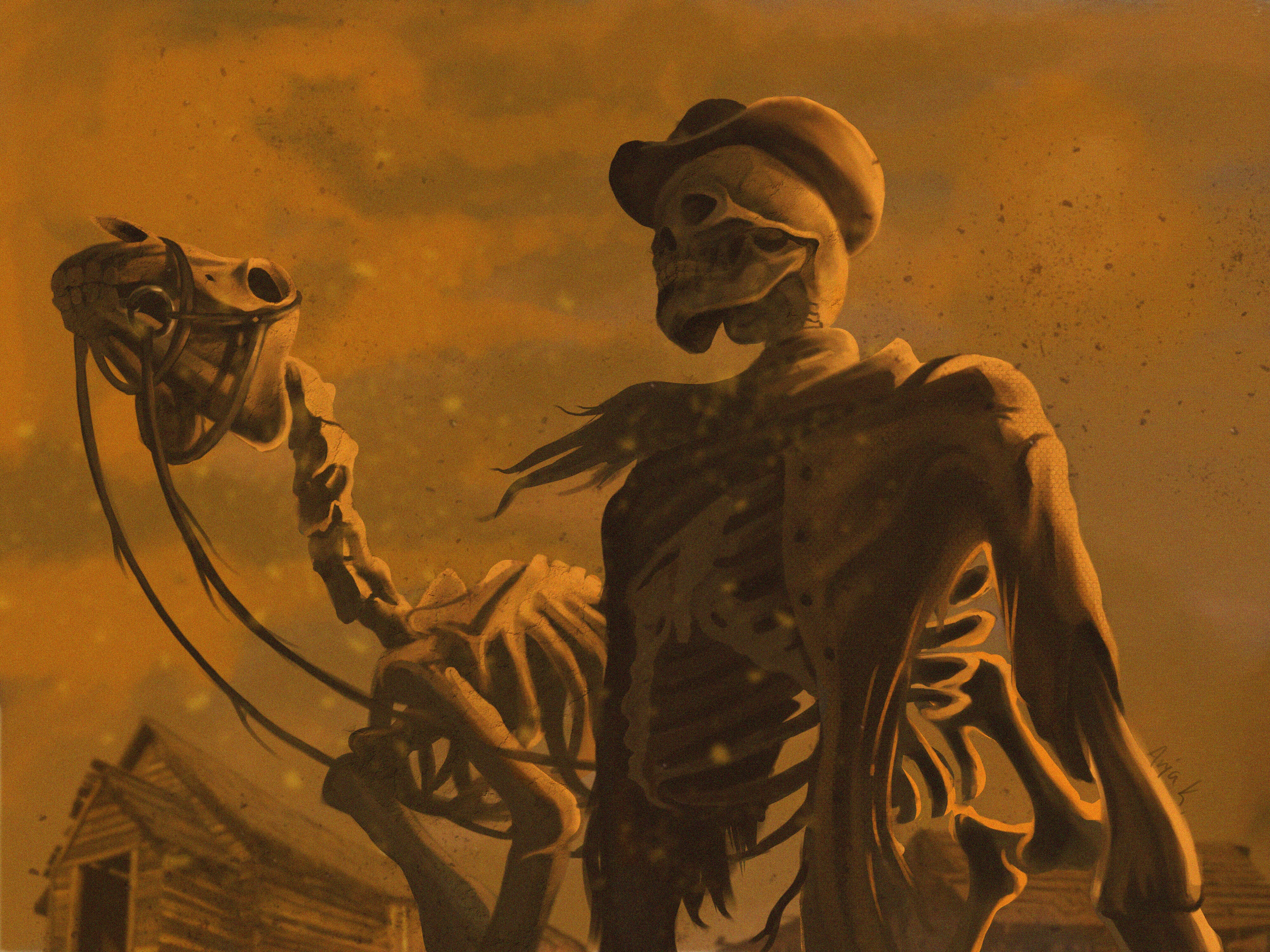 Digital illustration of two friends wandering the world