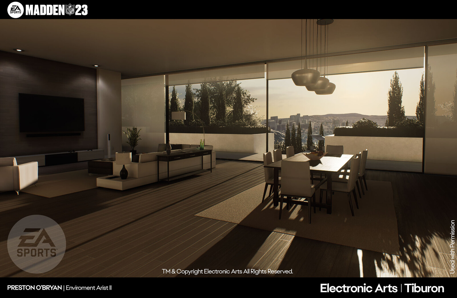 This is one of our cinematic environments that is both used for sequences as well as a backdrop to our Superstar mode menu dependent on the players progress.