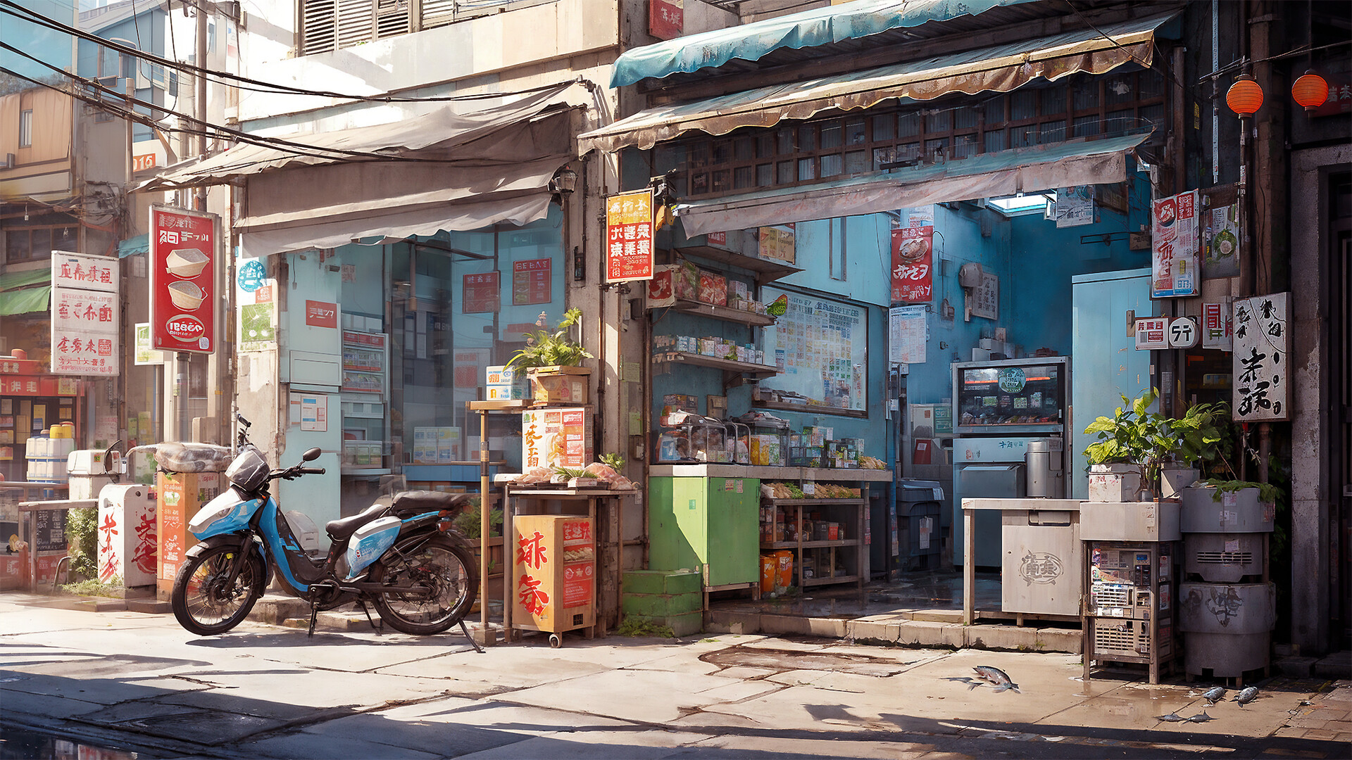 ArtStation - #AIGC Asian Street Corner