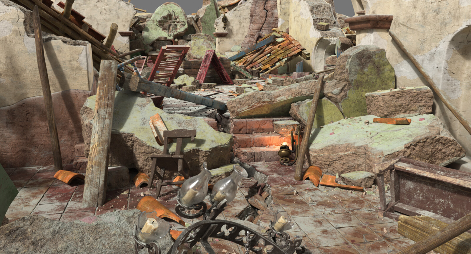 Progress render in a look dev scene