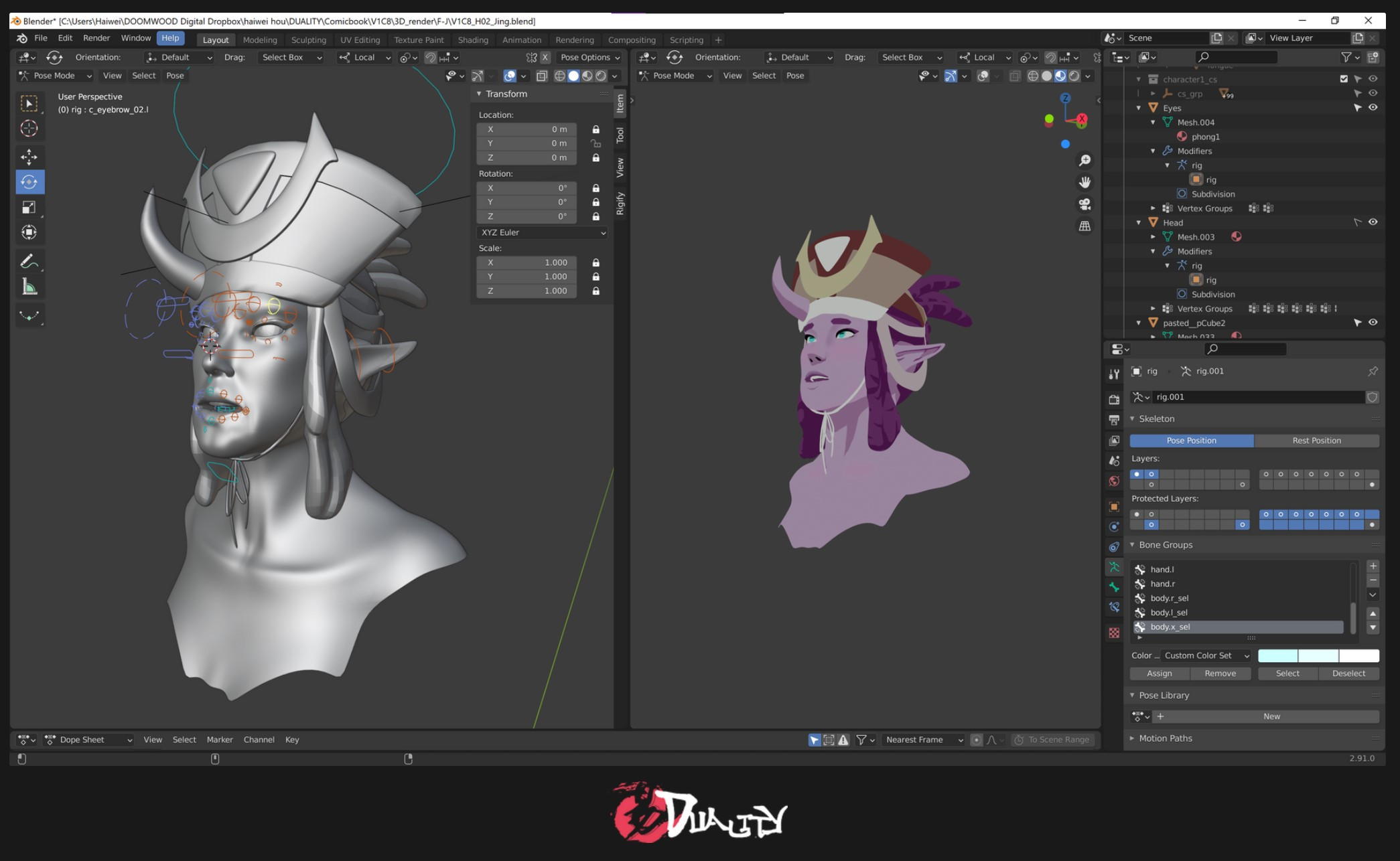 3D mockup - Jing's bust