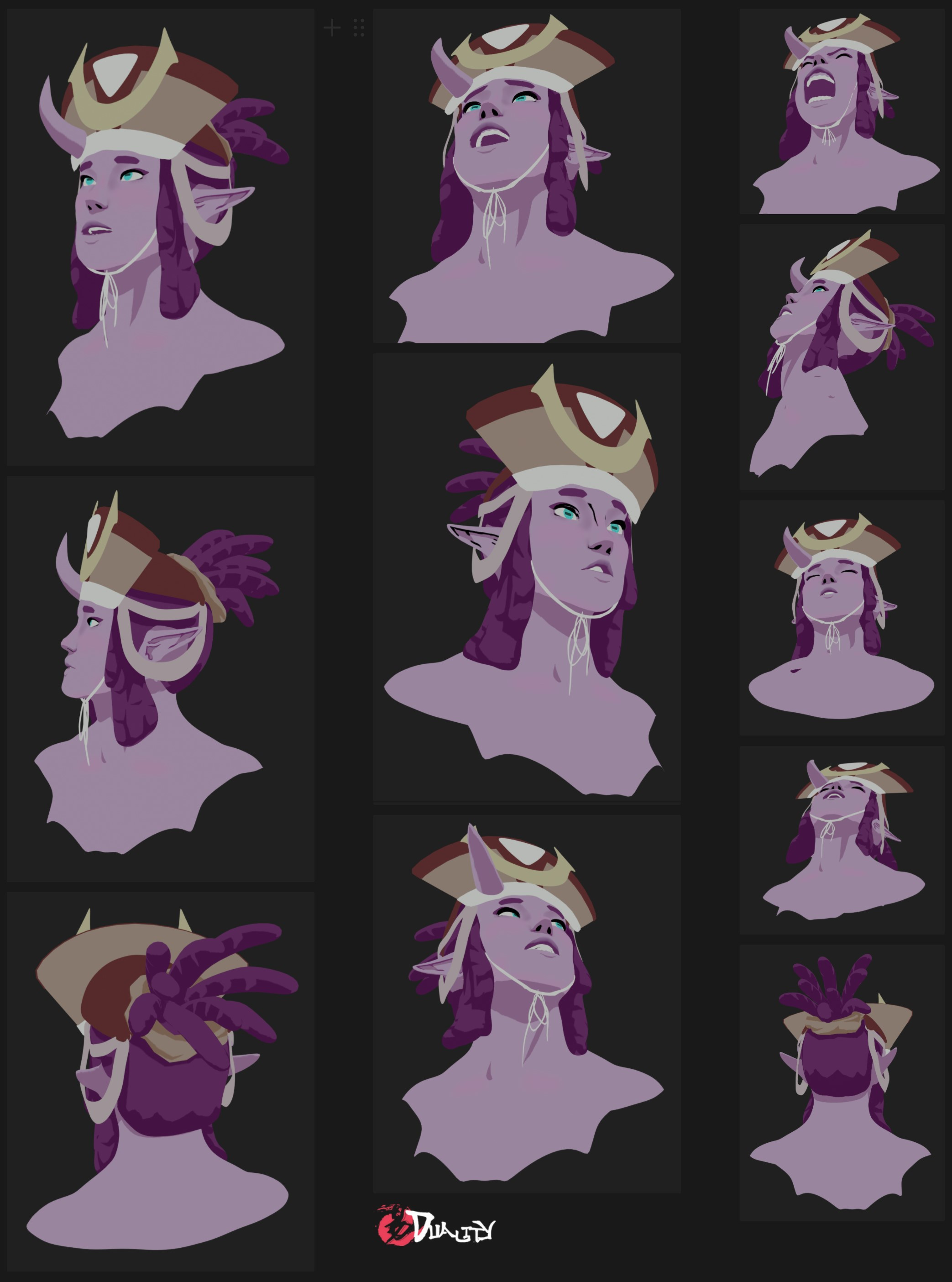 3D mockup - Jing's bust expression sheet