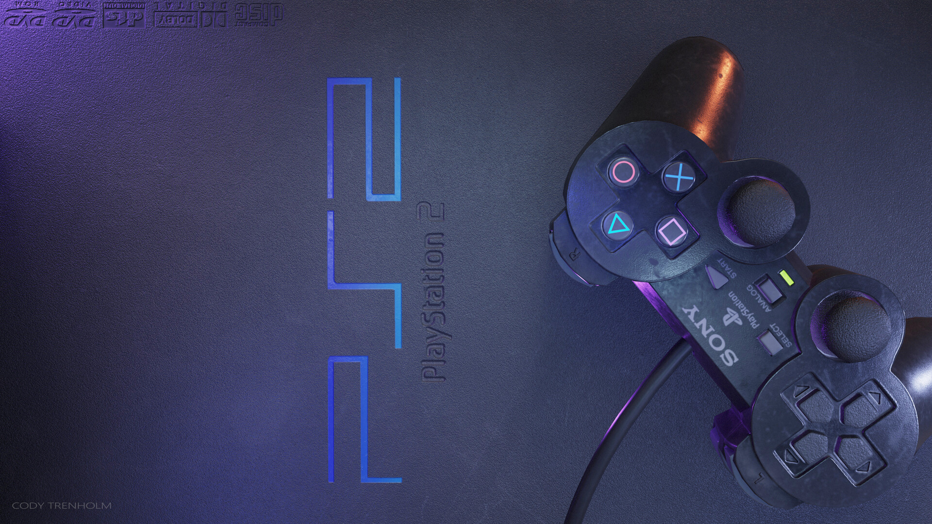 Sfondo con logo PlayStation 2
