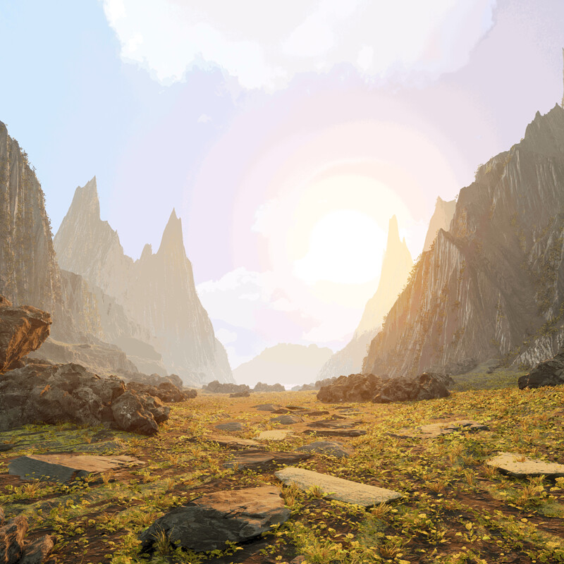 Fantasy Environment Mountain Range