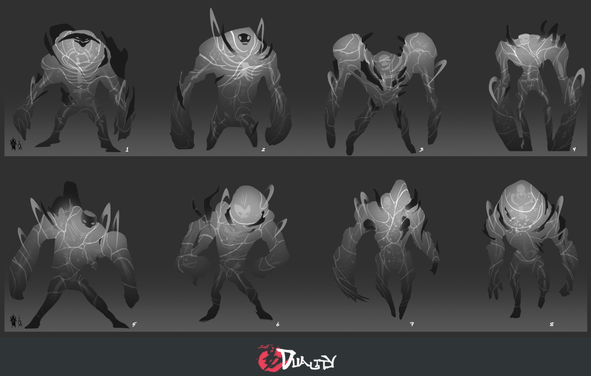 Character design - Water creature design tonal variations