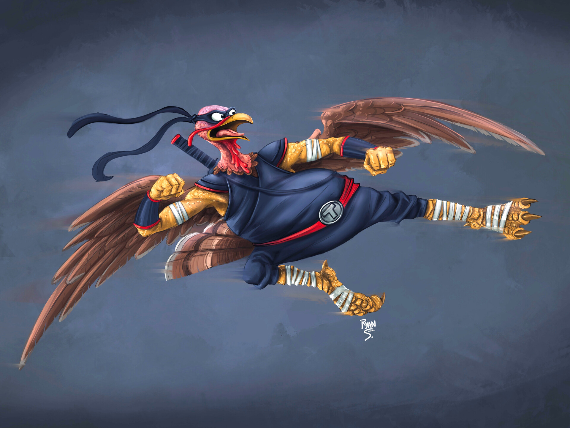 ArtStation Ninja Turkey (Procreate practice)