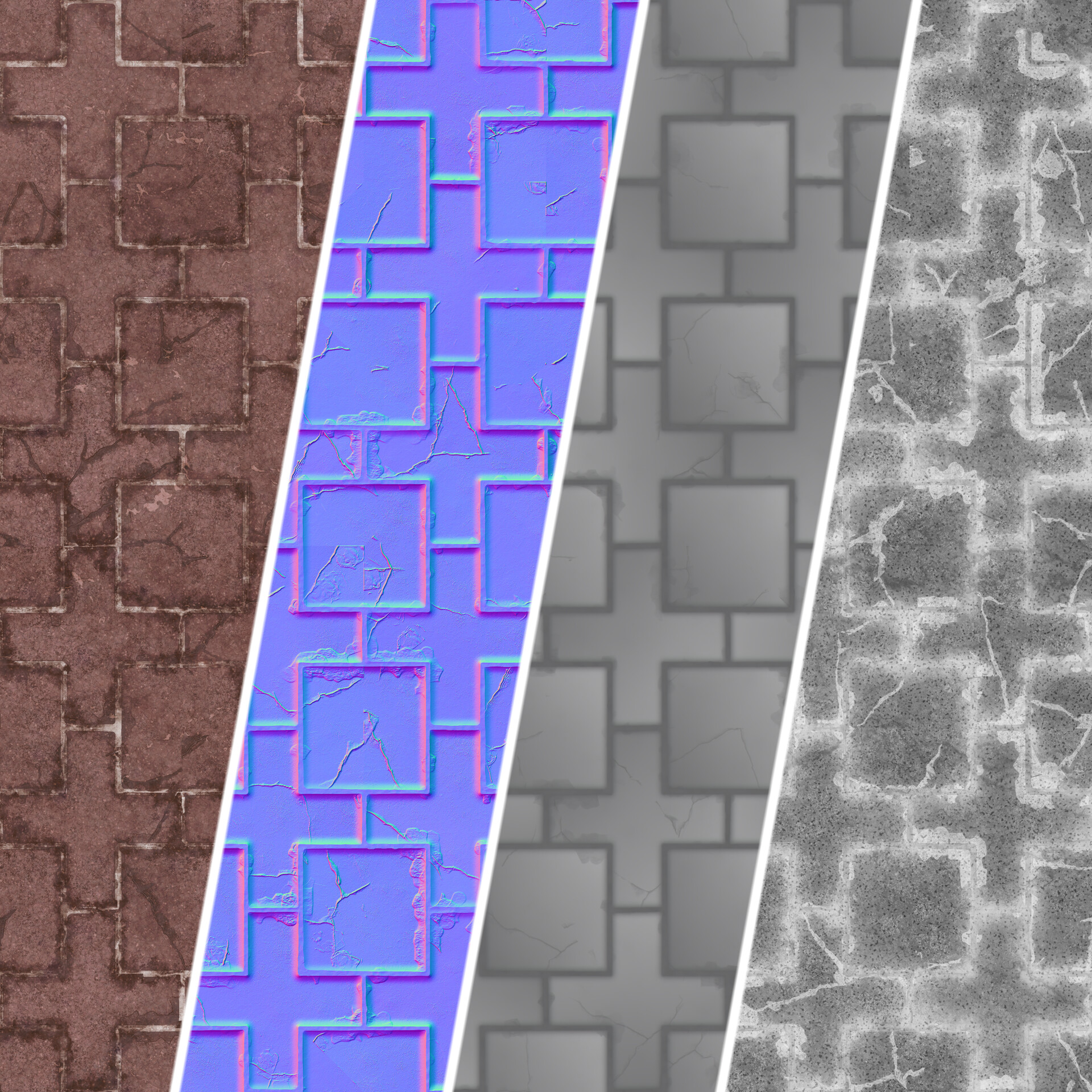 Dangsho Brick Wall Materials 82 Ceramic Tile By Sbsar Pbr 4k Seamless