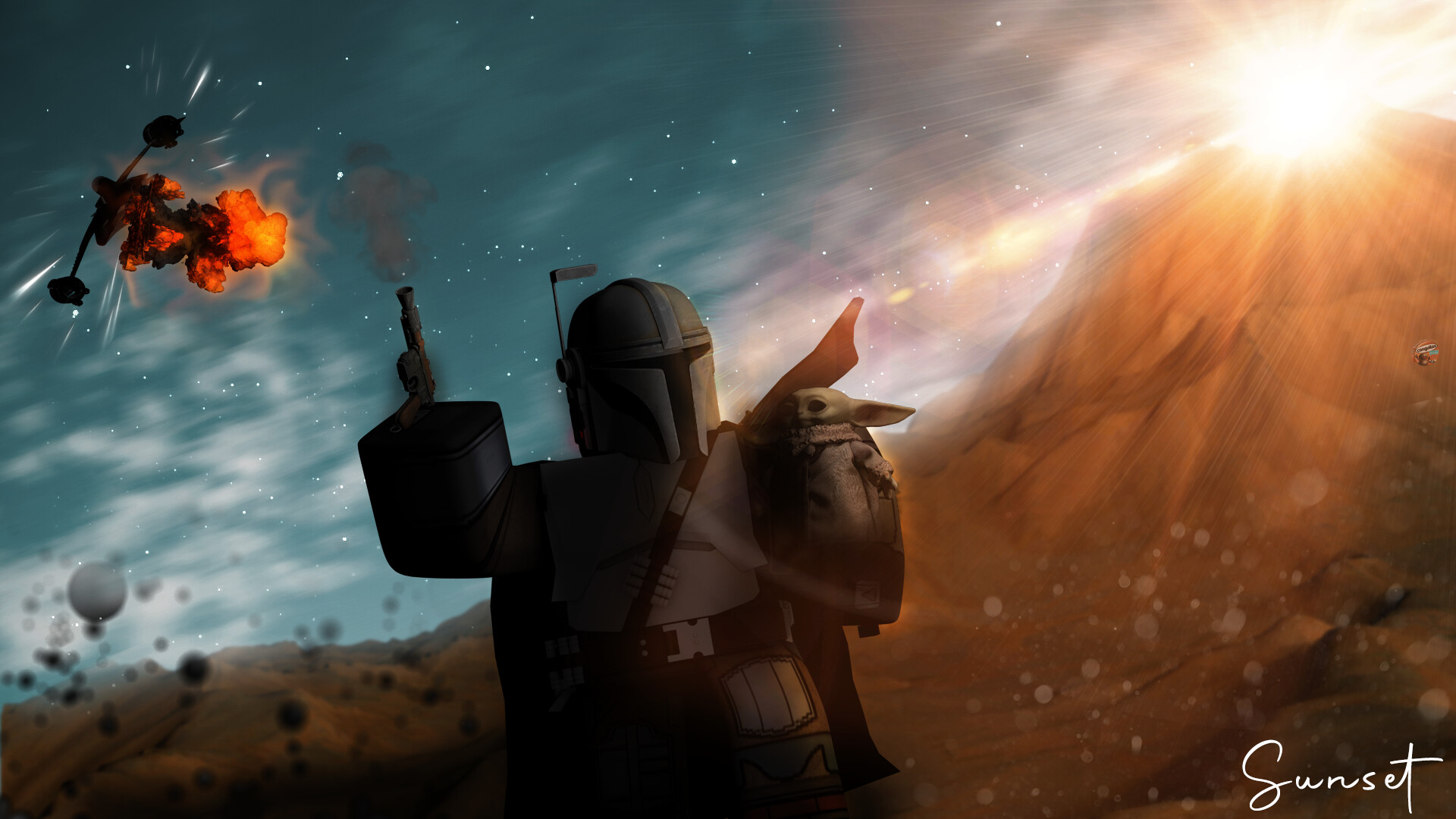 ArtStation - Mandalorian by Sunset