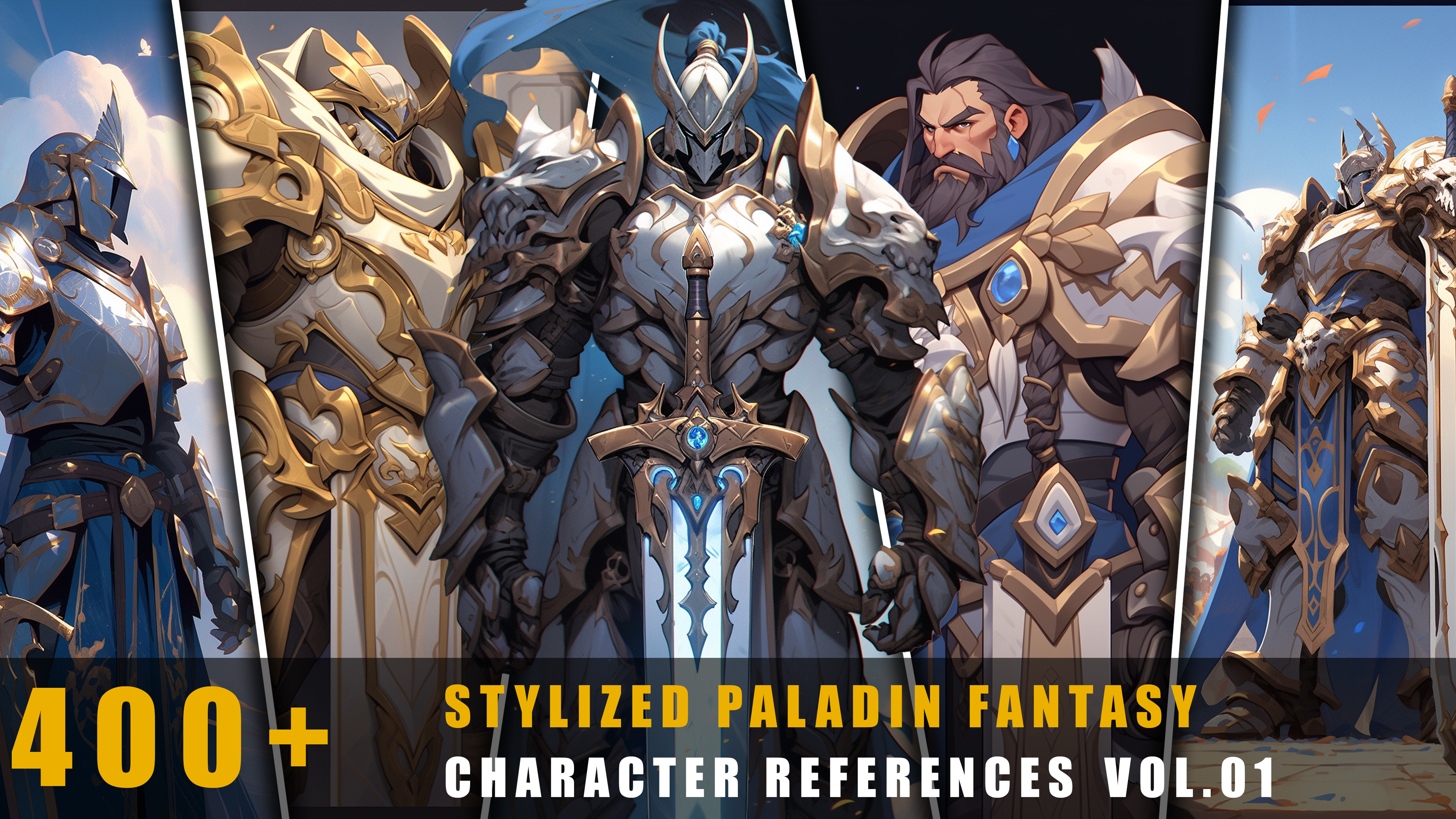 WaterLaw's Studio - 400+Stylized Paladin Fantasy - Character References ...