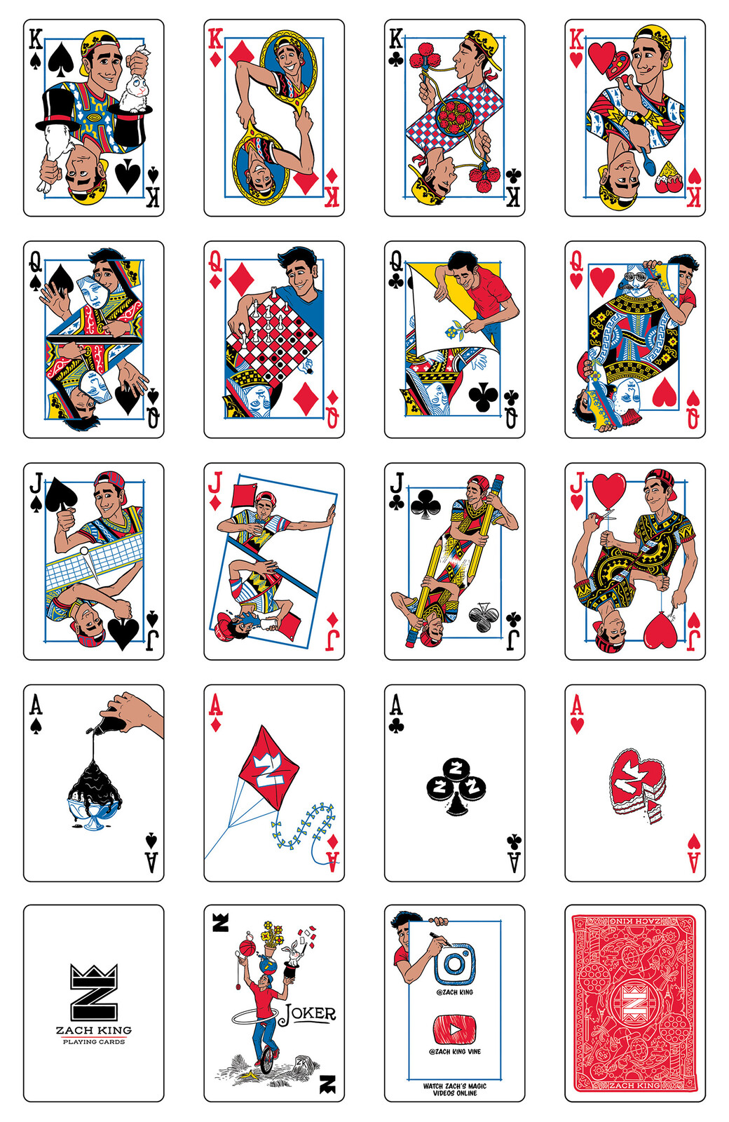 All of the card designs that are not number cards