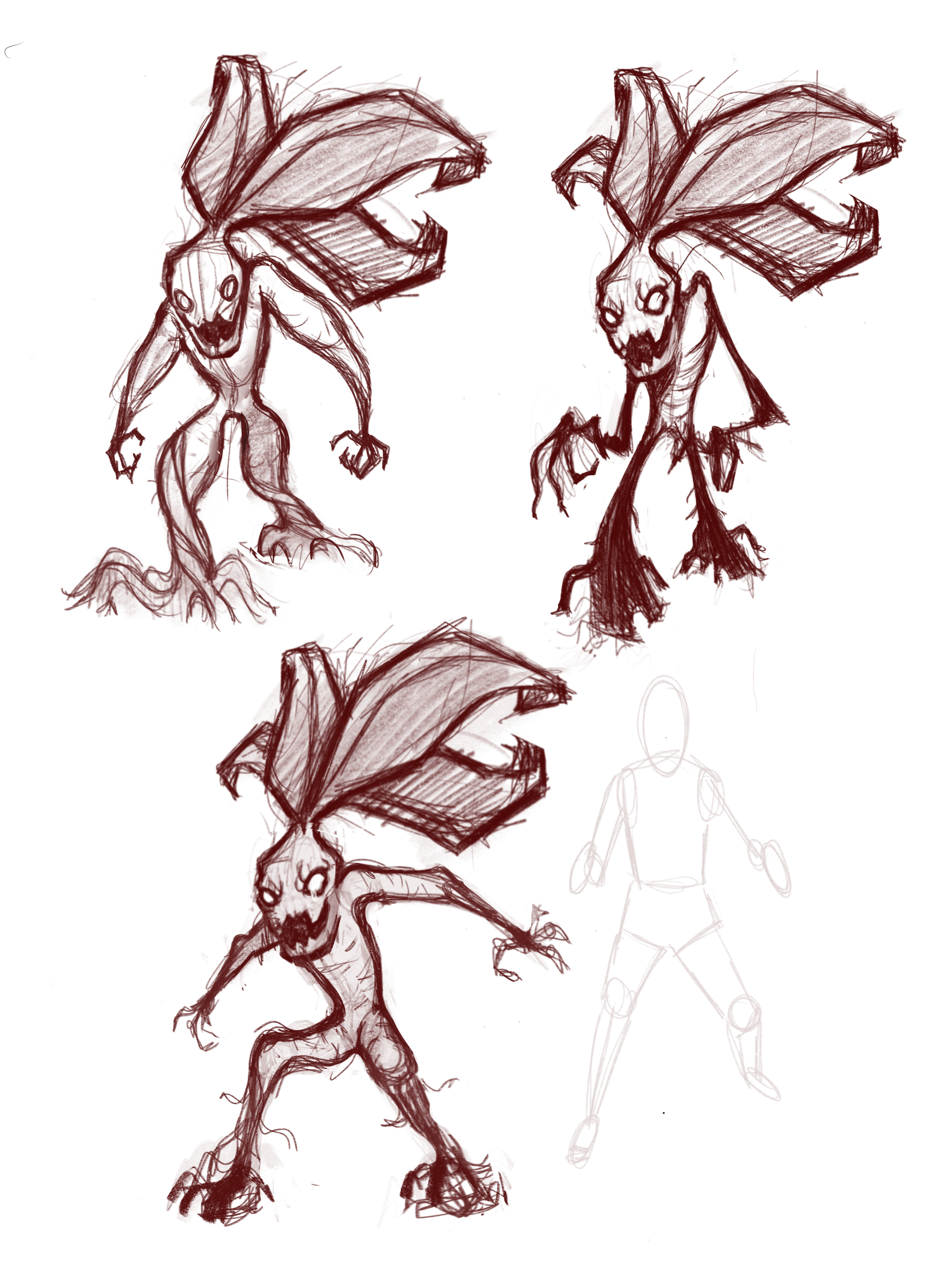 Character sketching.