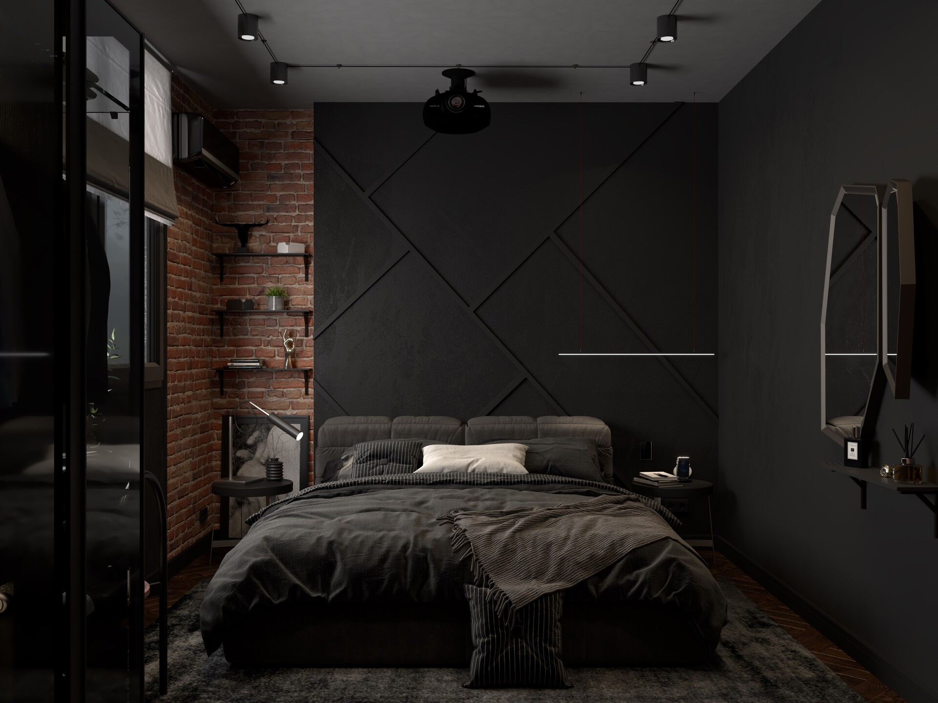 ArtStation Realistic Loft Bedroom Bachelor Pad